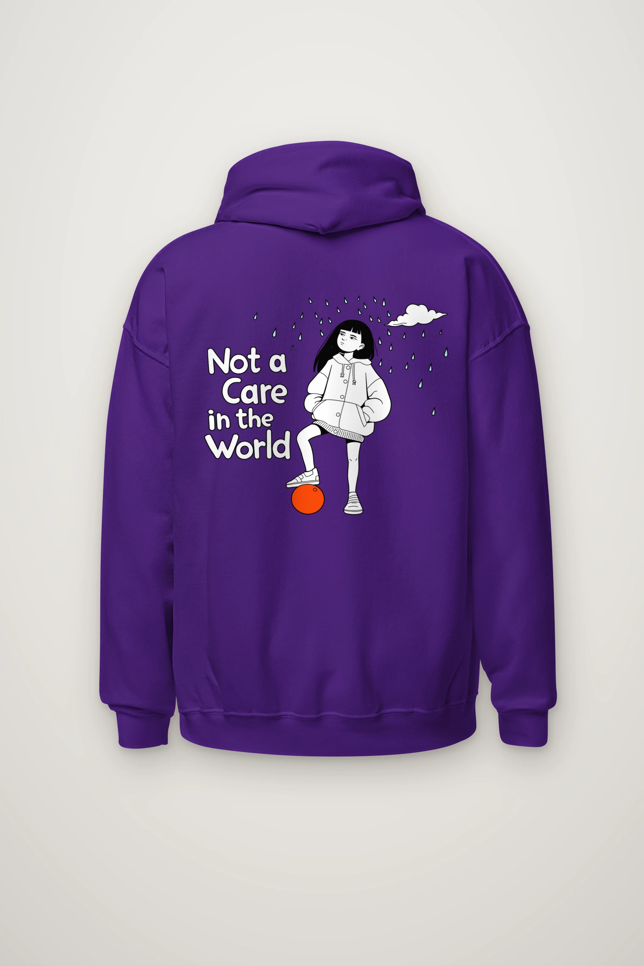 "Not a Care" Heavy Blend Unisex Pullover Hoodie