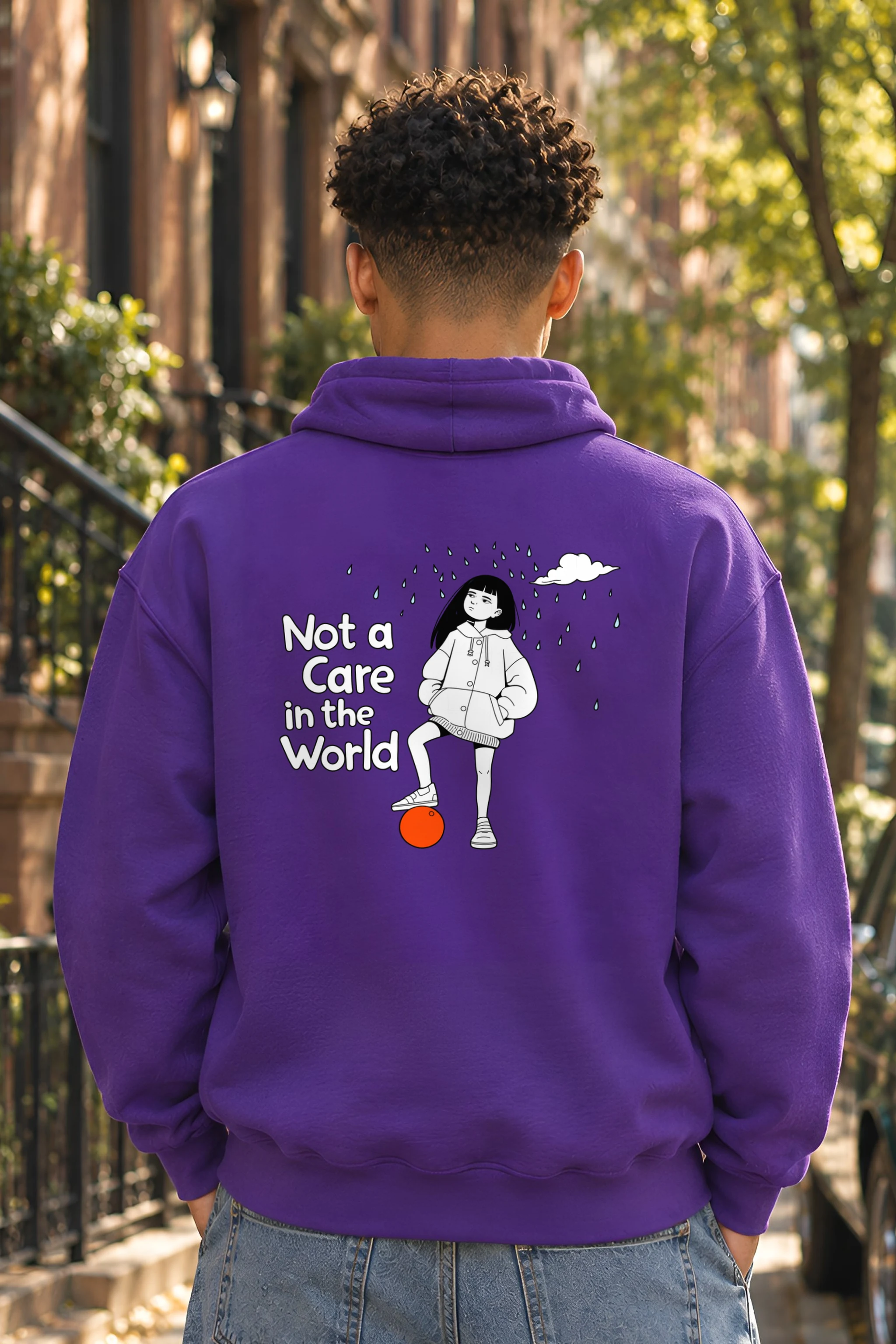 "Not a Care" 1 Pullover Hoodie