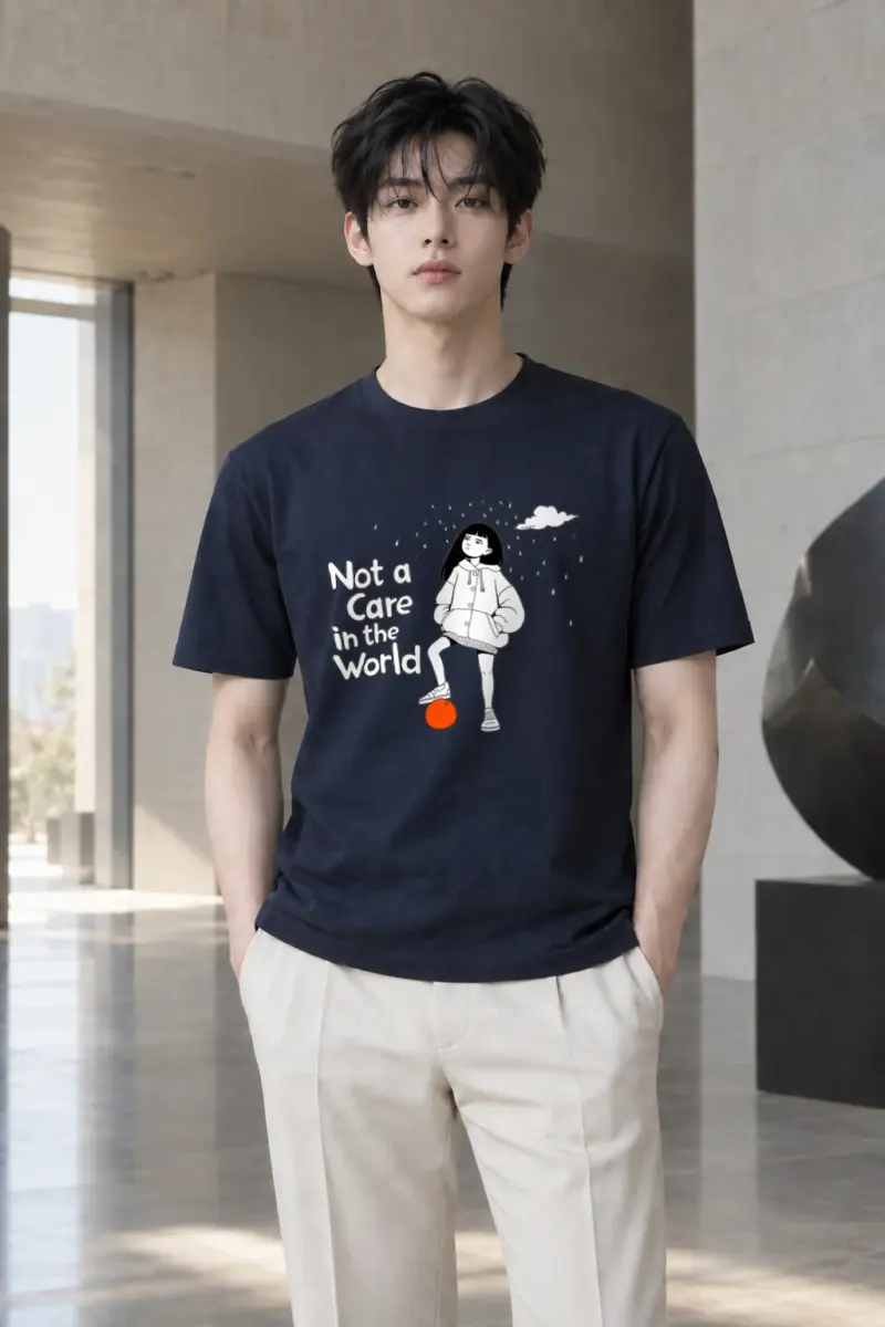 "Not a Care" Heavyweight Unisex Crewneck T-shirt | Gildan 5000