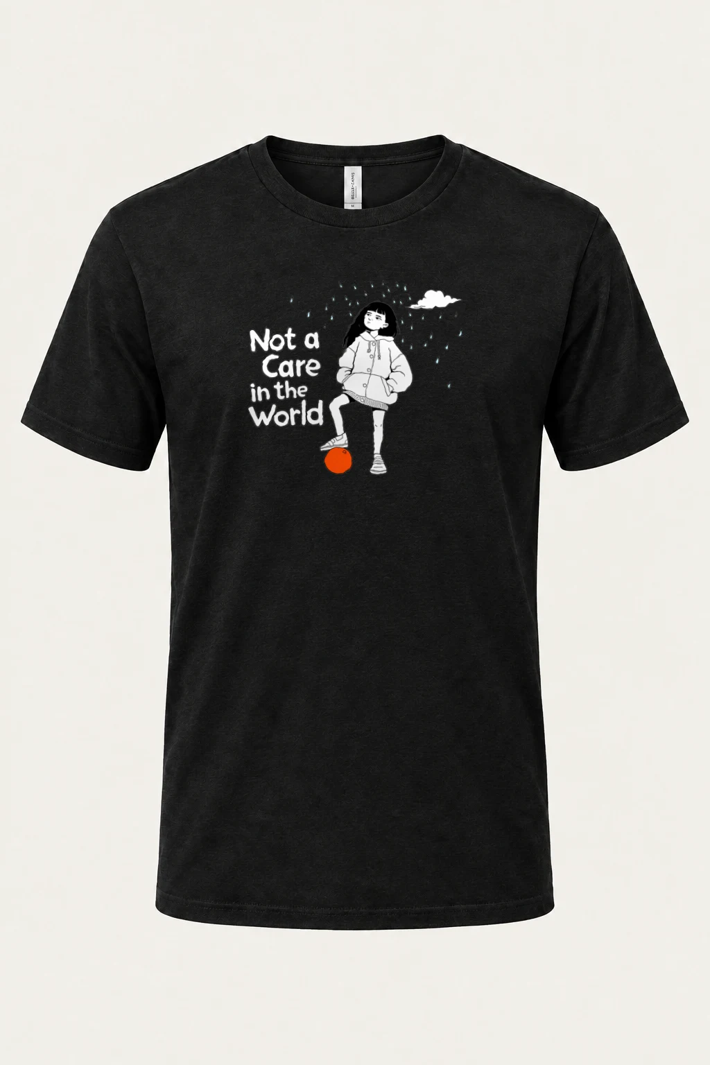 "Not a Care" Heavyweight Unisex Crewneck T-shirt | Gildan 5000