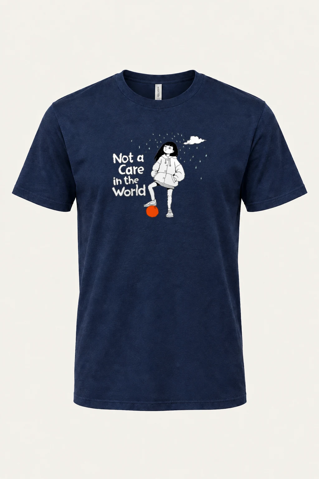"Not a Care" Heavyweight Unisex Crewneck T-shirt | Gildan 5000