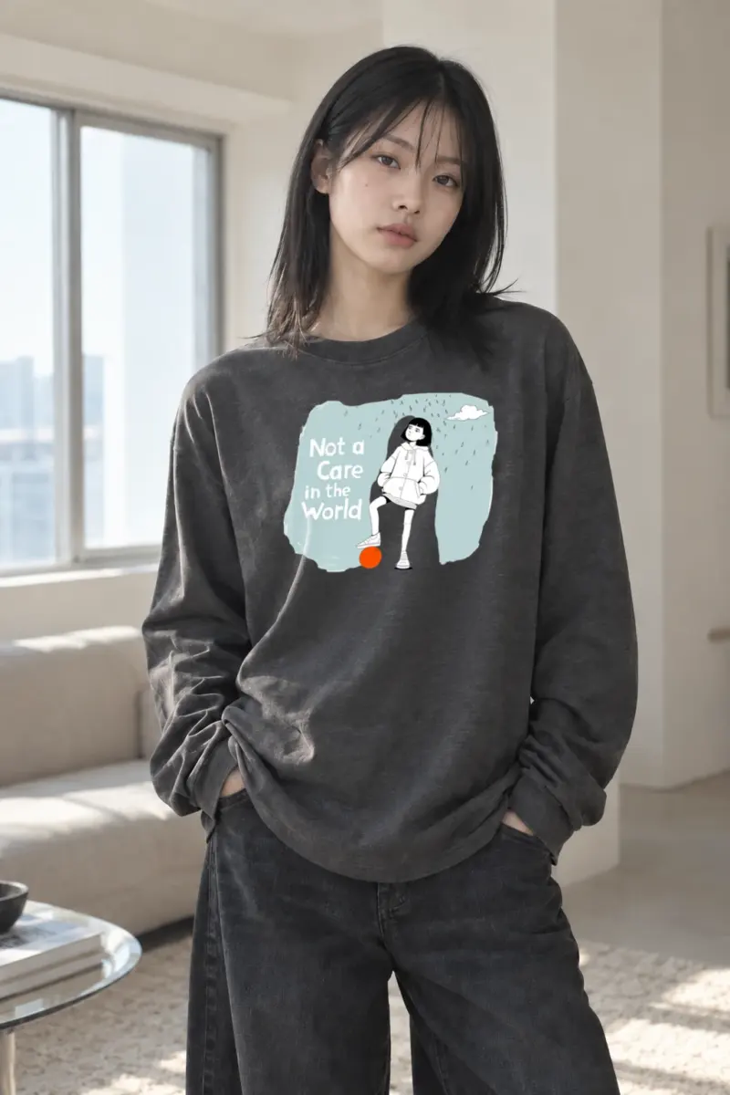 “Not a Care” Unisex Longsleeve T-shirt | Gildan 2400