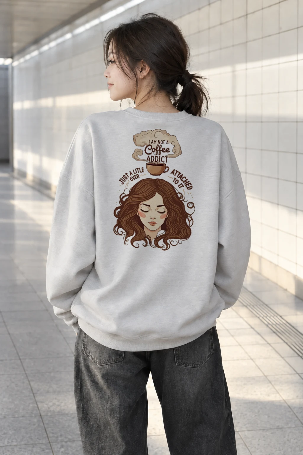"Not a Coffee Addict" Heavy Blend Unisex Crewneck Sweatshirt | Gildan 18000