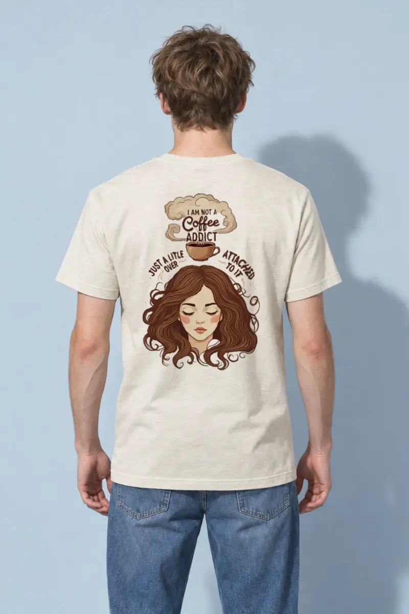 "Not A Coffee Addict" Heavyweight Unisex Crewneck T-shirt | Gildan 5000