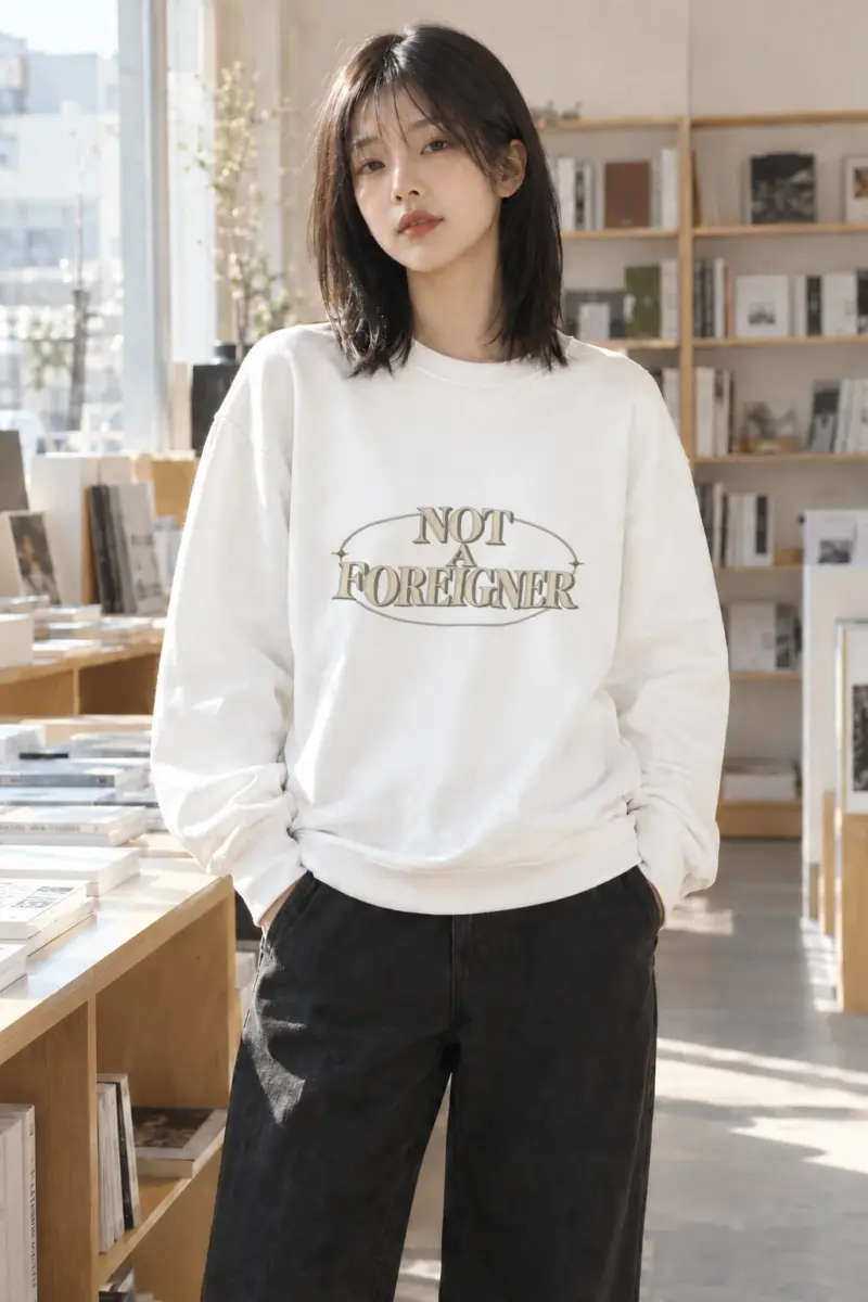 "Not A Foreigner" Heavy Blend Unisex Crewneck Sweatshirt | Gildan 18000