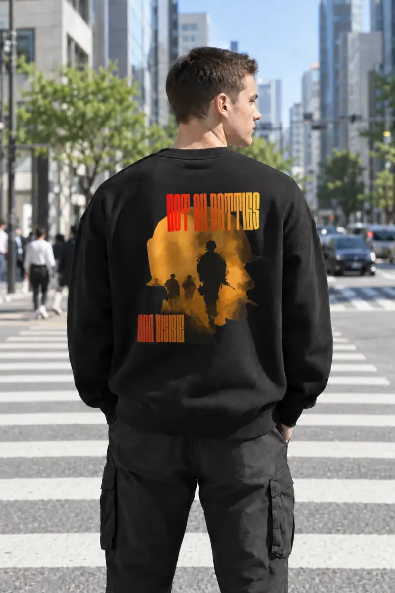 “Not All Battles Are Visible” Heavy Blend Unisex Crewneck Sweatshirt | Gildan 18000