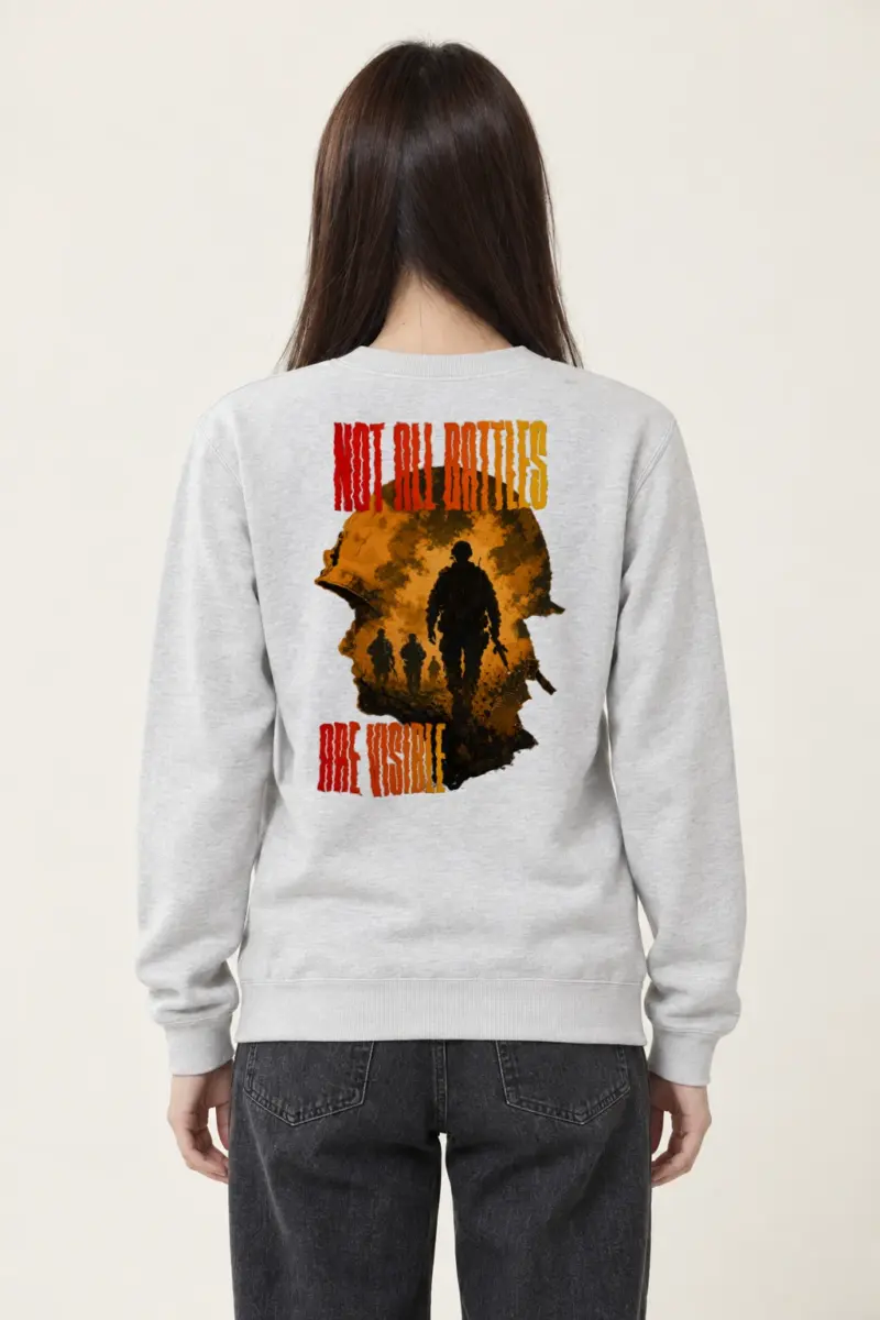 "Not All Battles Are Visible" Heavy Blend Unisex Crewneck Sweatshirt