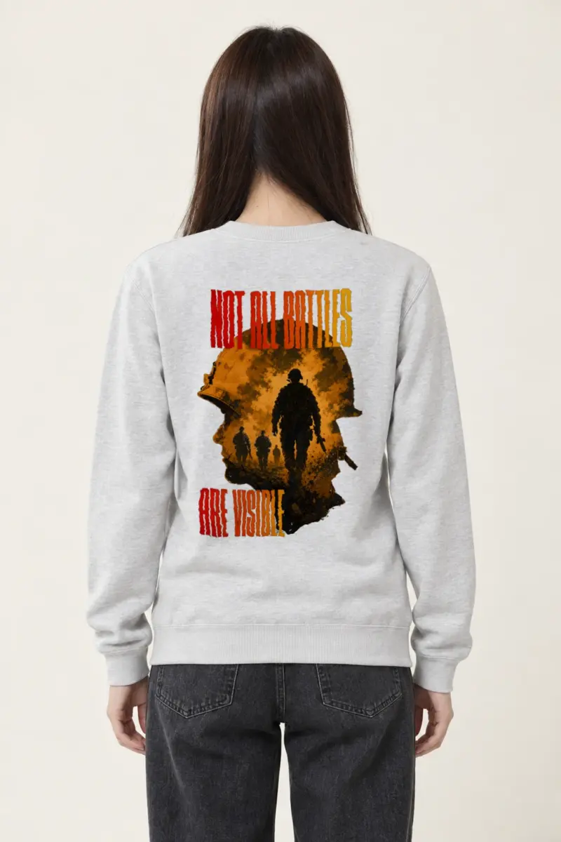 "Not All Battles Are Visible" Heavy Blend Unisex Crewneck Sweatshirt