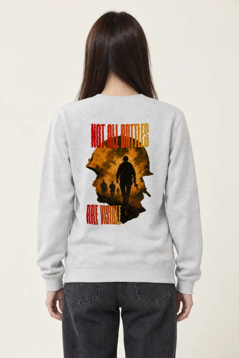 "Not All Battles Are Visible" Heavy Blend Unisex Crewneck Sweatshirt