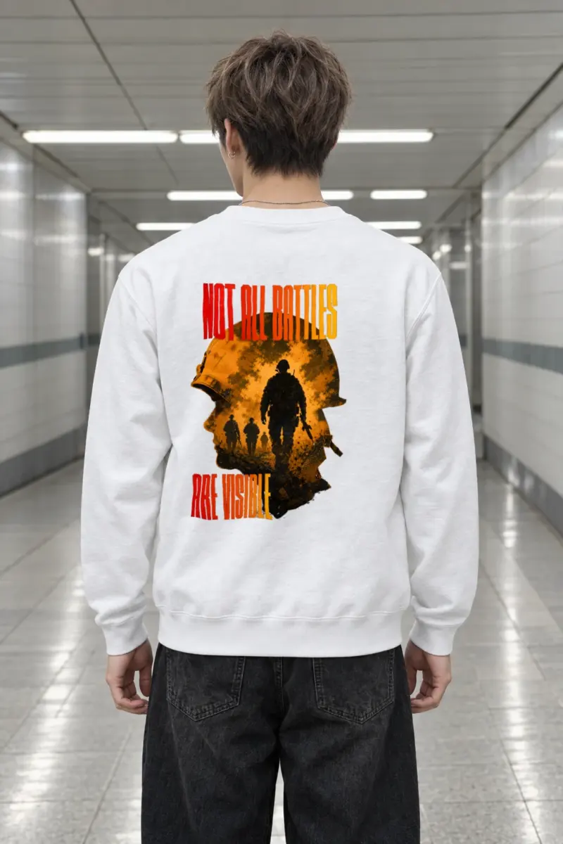 "Not All Battles Are Visible" Heavy Blend Unisex Crewneck Sweatshirt