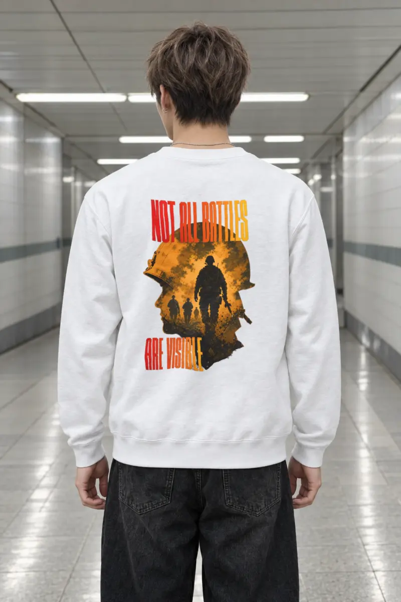 "Not All Battles Are Visible" Heavy Blend Unisex Crewneck Sweatshirt