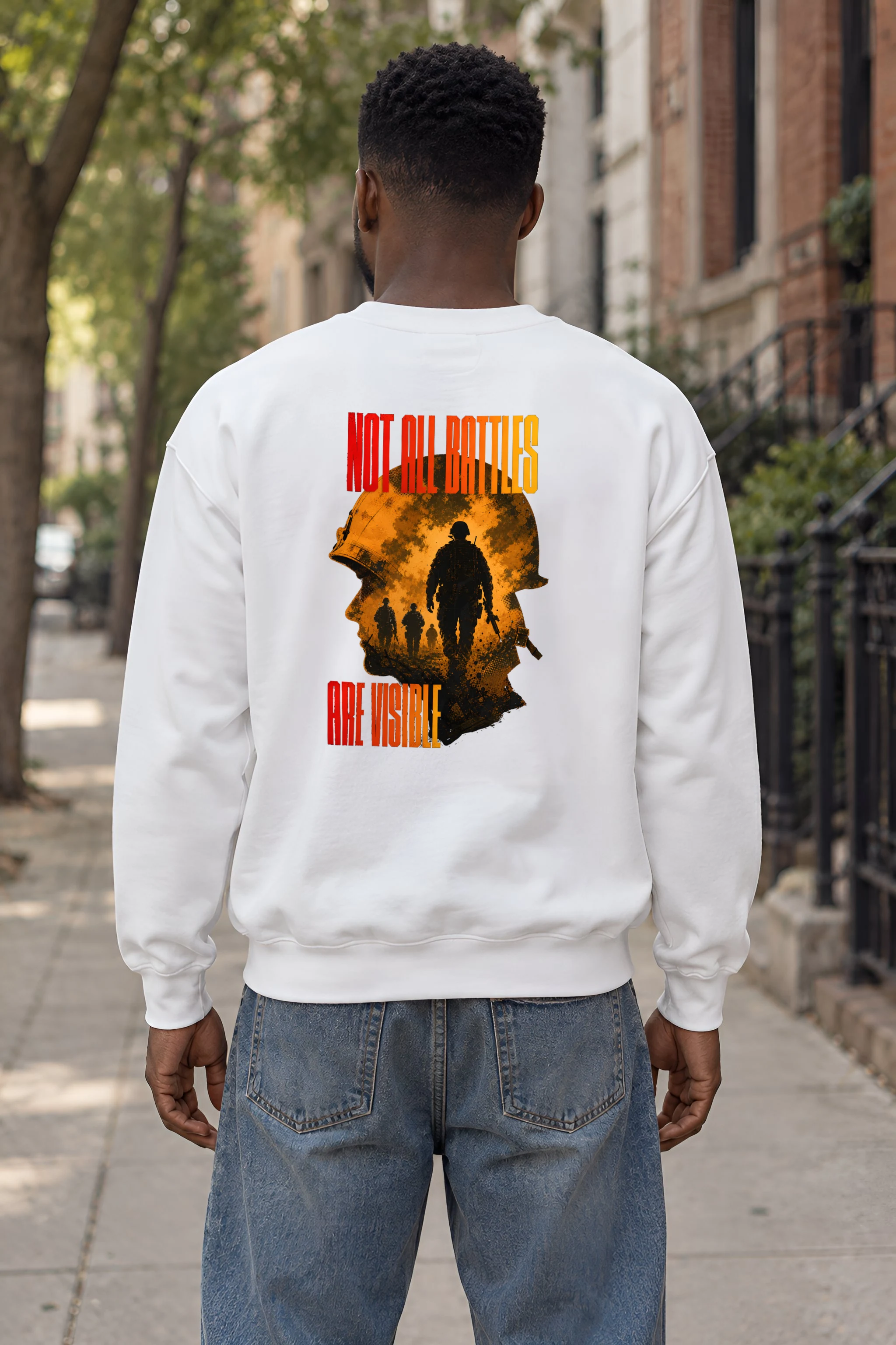 "Not All Battles Are Visible" Heavy Blend Unisex Crewneck Sweatshirt