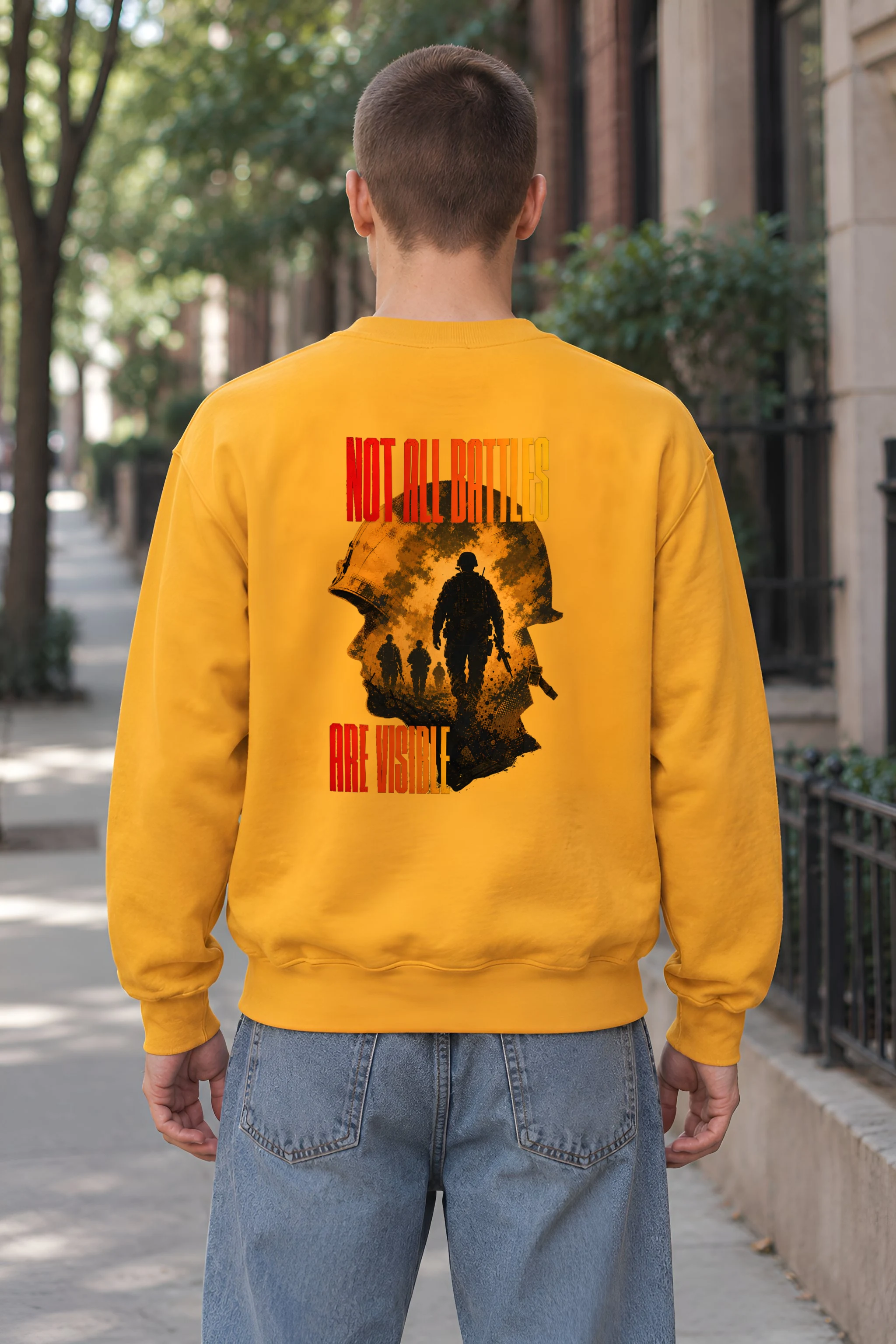 "Not All Battles Are Visible" Heavy Blend Unisex Crewneck Sweatshirt
