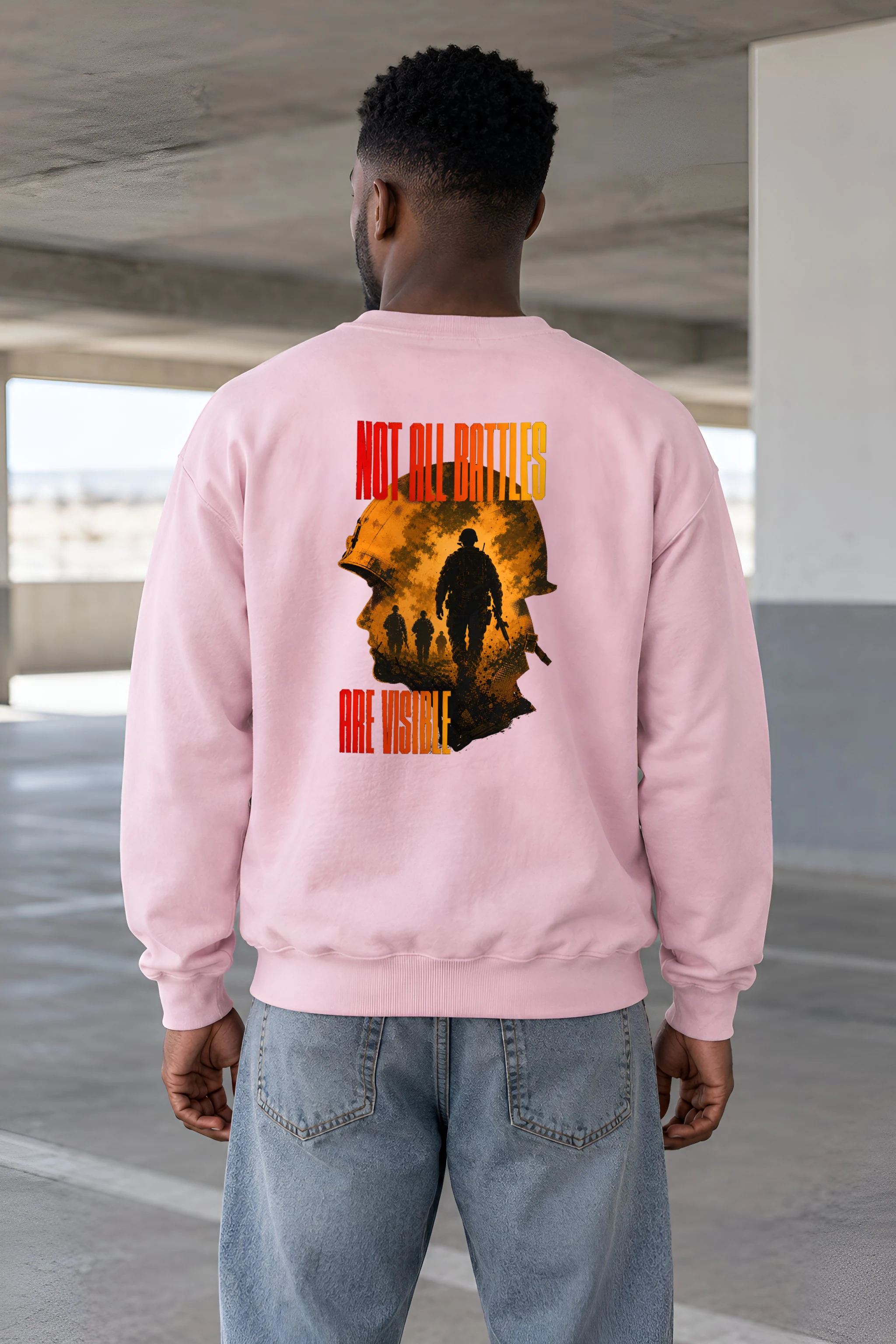 "Not All Battles Are Visible" Heavy Blend Unisex Crewneck Sweatshirt