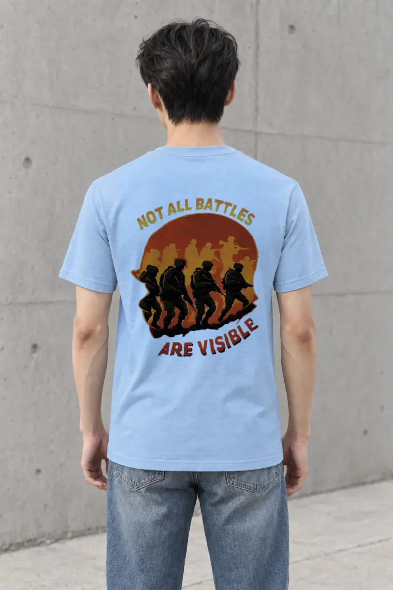 "Not All Battles Are Visible" Heavyweight Unisex Crewneck T-shirt