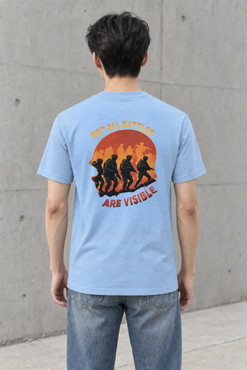 "Not All Battles Are Visible" Heavyweight Unisex Crewneck T-shirt