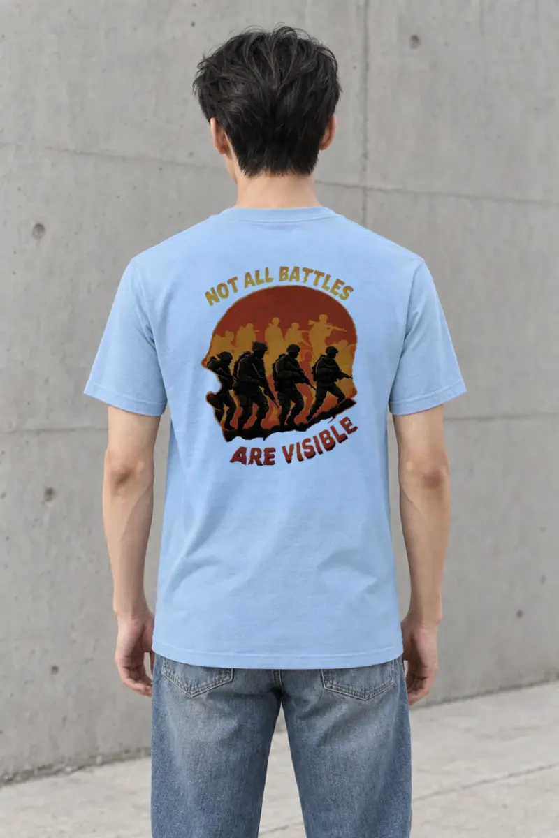 "Not All Battles Are Visible" Heavyweight Unisex Crewneck T-shirt