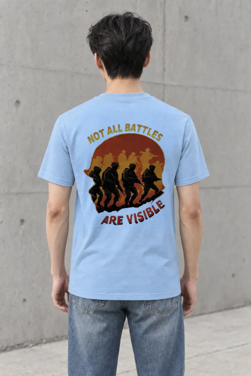 "Not All Battles Are Visible" Heavyweight Unisex Crewneck T-shirt