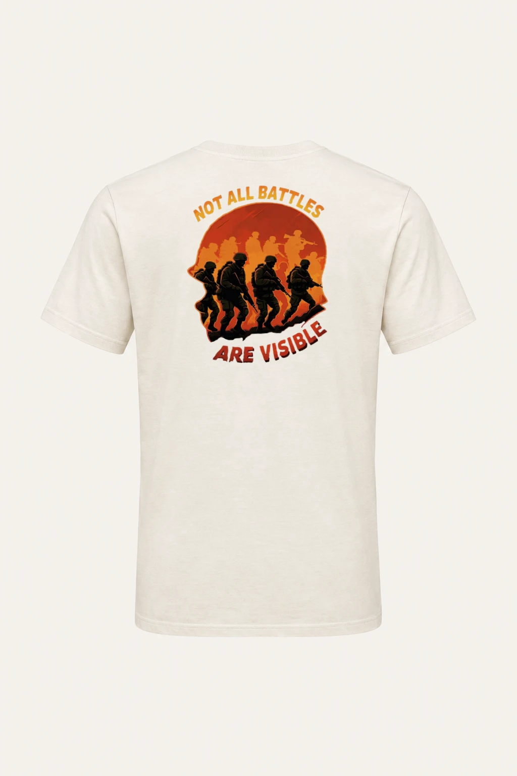 "Not All Battles Are Visible" Heavyweight Unisex Crewneck T-shirt | Gildan 5000