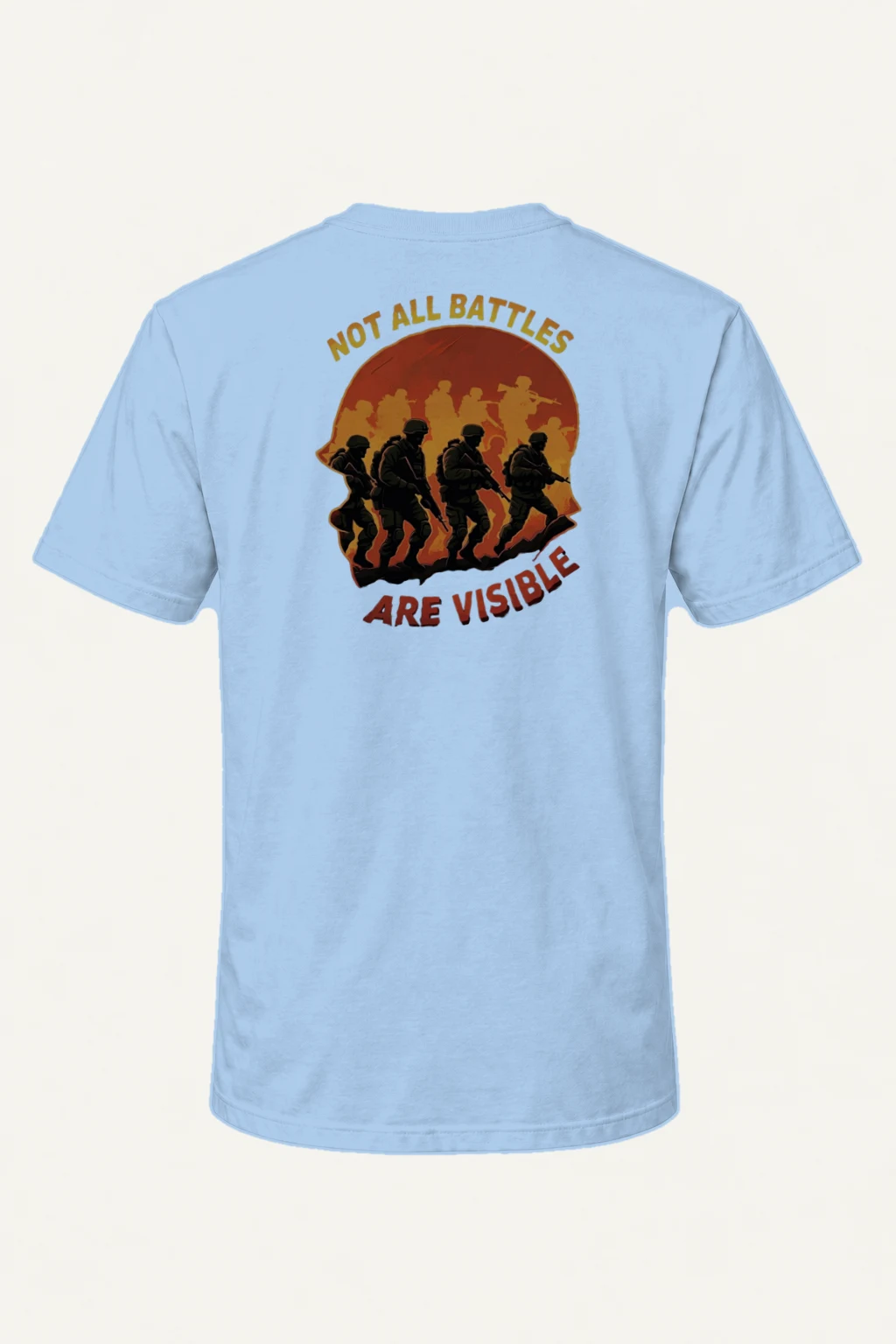 "Not All Battles Are Visible" Heavyweight Unisex Crewneck T-shirt | Gildan 5000