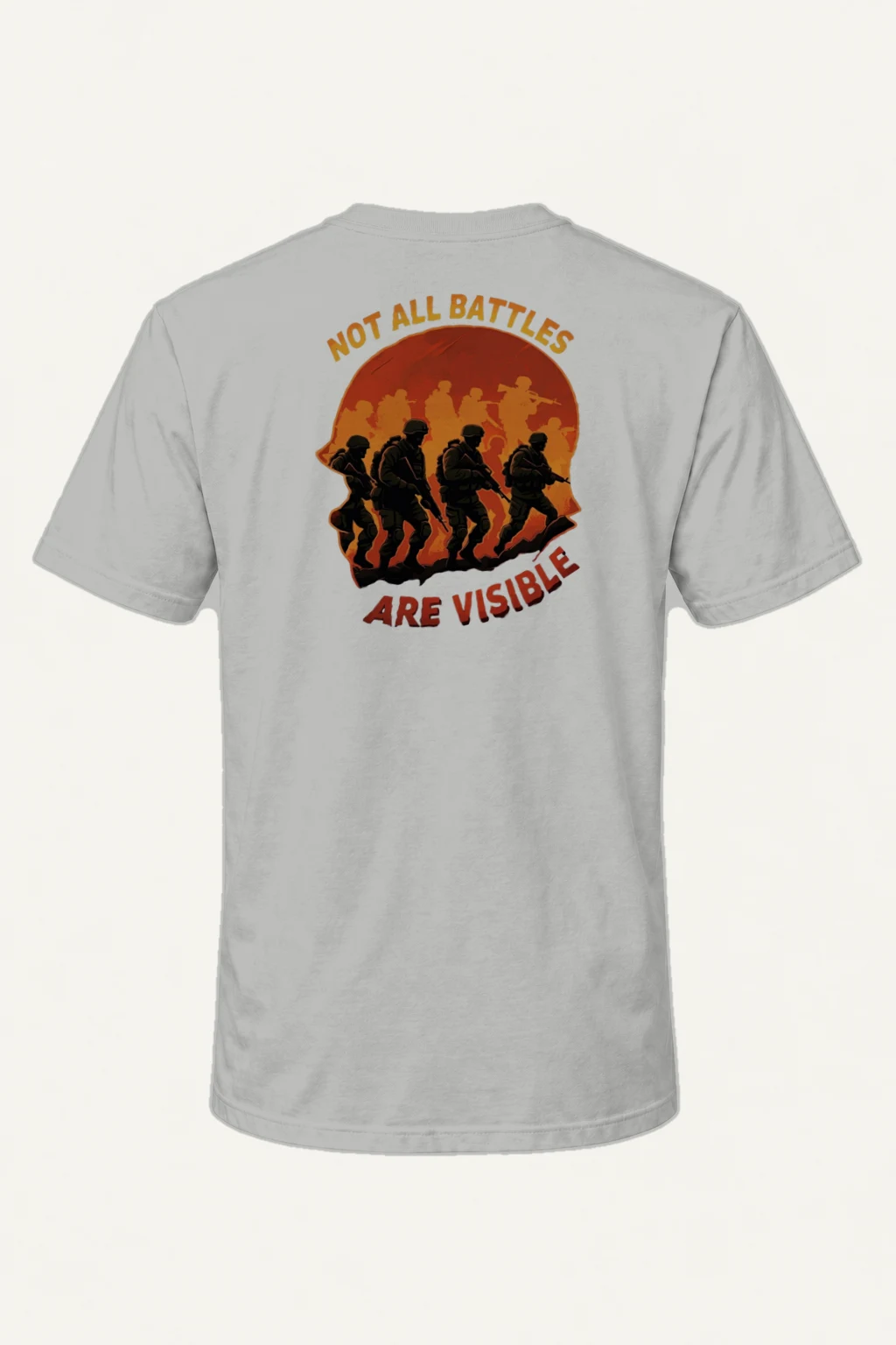 "Not All Battles Are Visible" Heavyweight Unisex Crewneck T-shirt | Gildan 5000