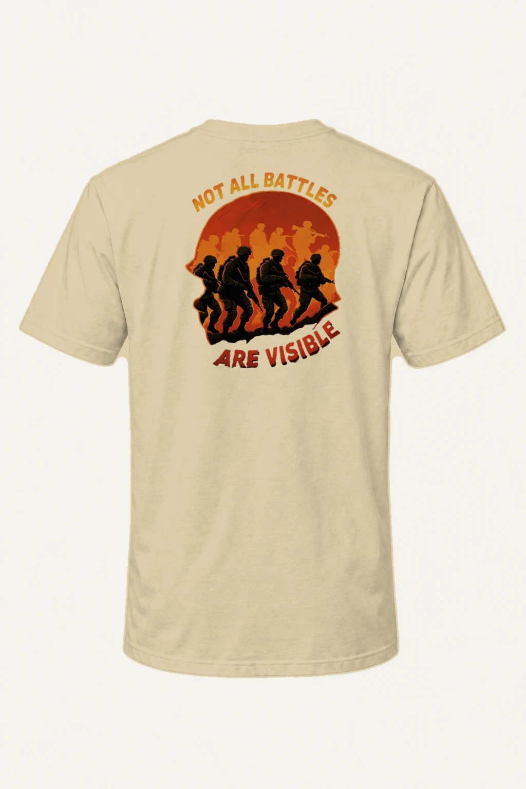 "Not All Battles Are Visible" Heavyweight Unisex Crewneck T-shirt | Gildan 5000