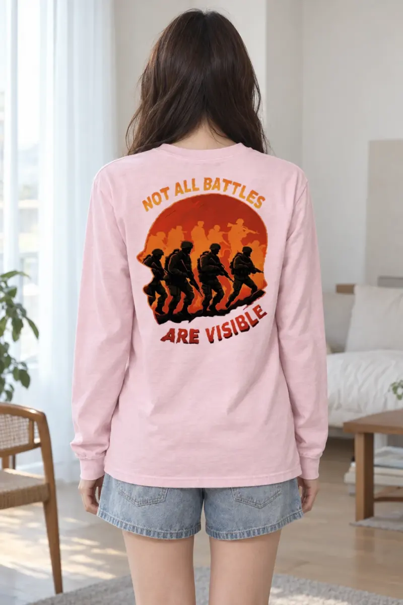 "Not All Battles Are Visible" Unisex Longsleeve T-shirt | Gildan 2400