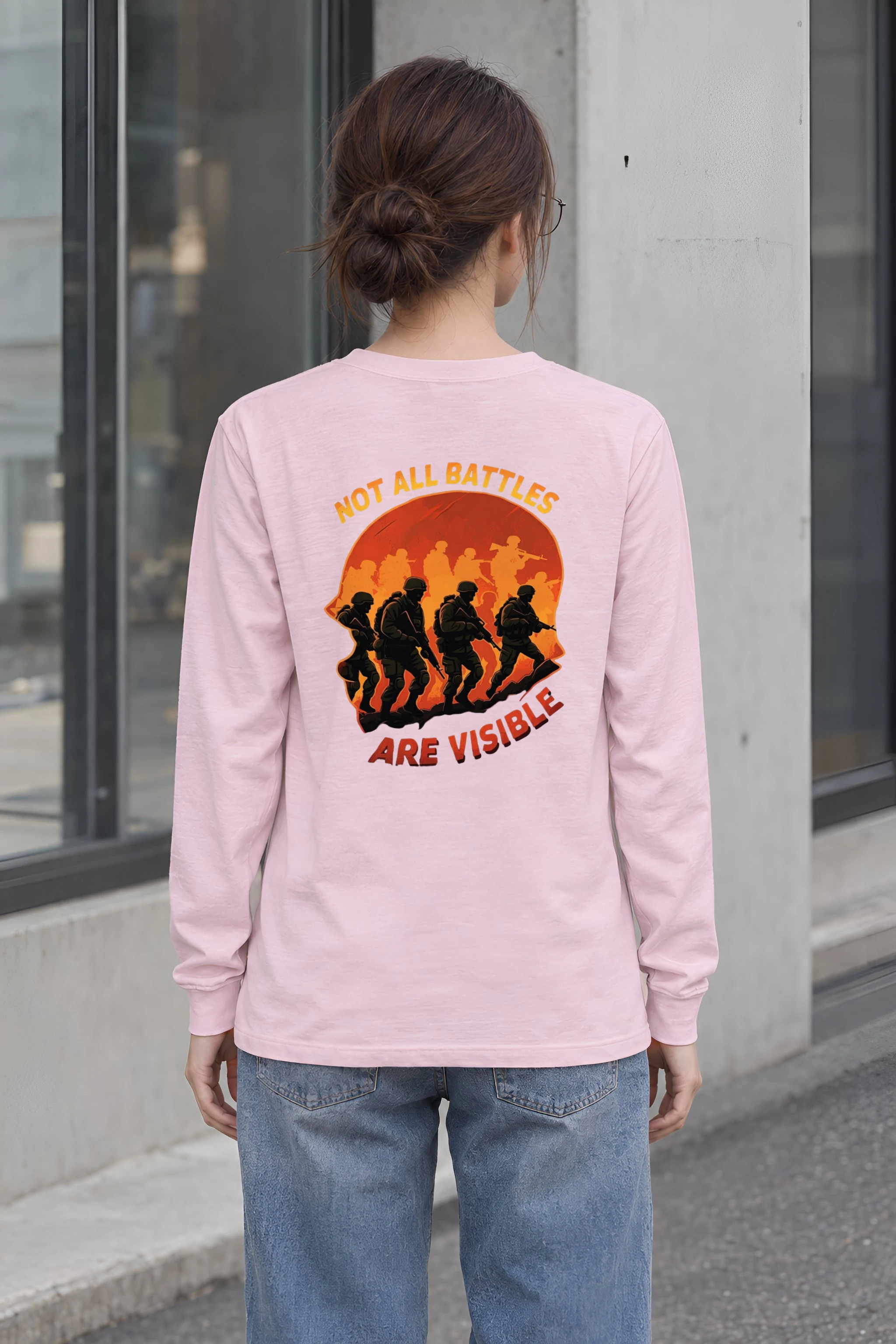 "Not All Battles Are Visible" Unisex Longsleeve T-shirt
