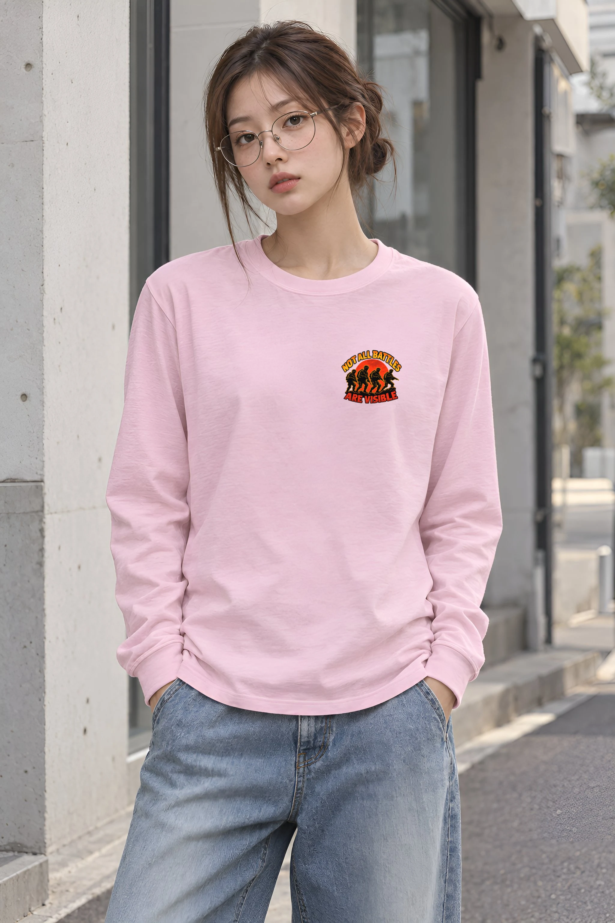 "Not All Battles Are Visible" Unisex Longsleeve T-shirt