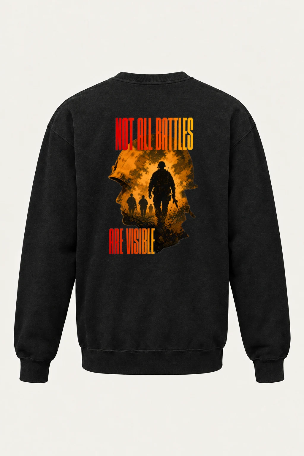 "Not All Battles Are Visible" Unisex Sponge Fleece Crewneck Sweatshirt | Bella + Canvas 3901