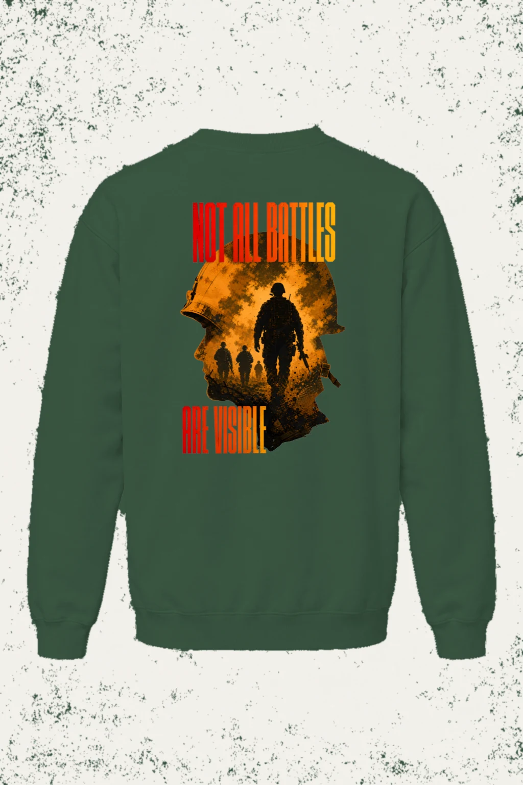 "Not All Battles Are Visible" Unisex Sponge Fleece Crewneck Sweatshirt | Bella + Canvas 3901