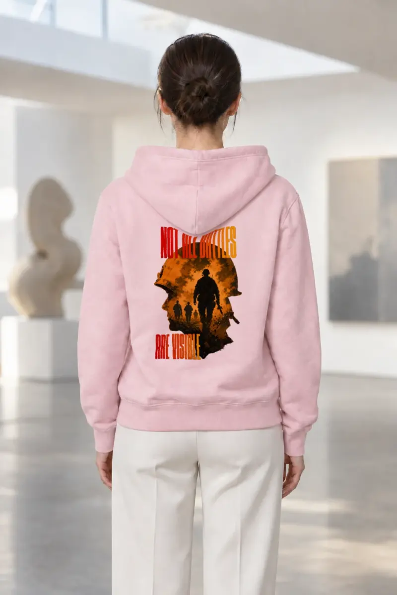 "Not All Battles Visible" Heavy Blend Unisex Pullover Hoodie | Gildan 18500