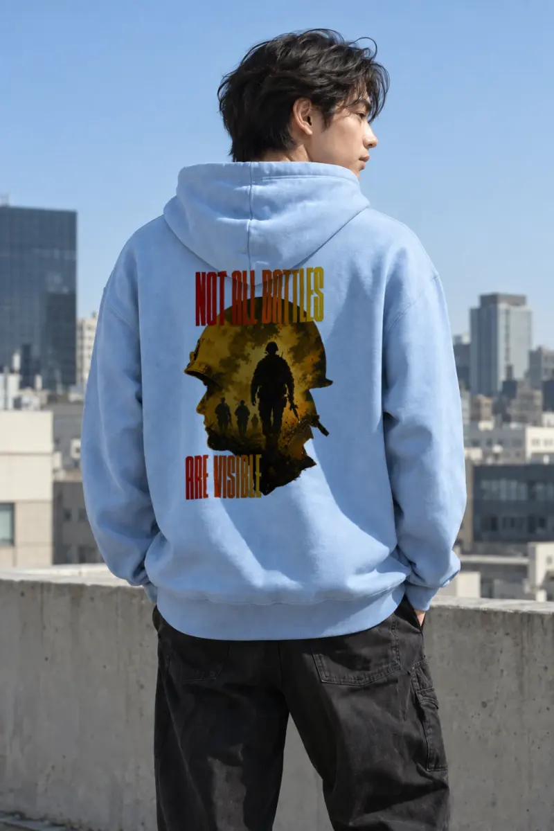 “Not All Battles Visible” Heavy Blend Unisex Pullover Hoodie | Gildan 18500