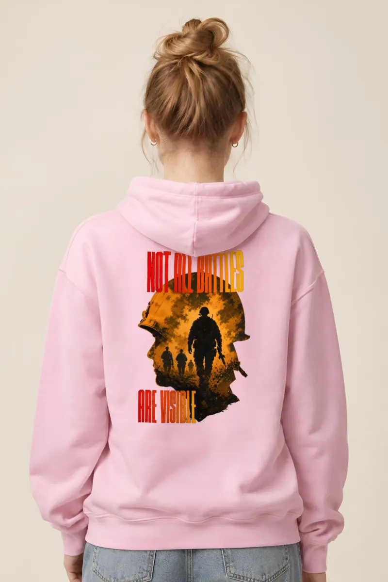 "Not All Battles Visible" Heavy Blend Unisex Pullover Hoodie