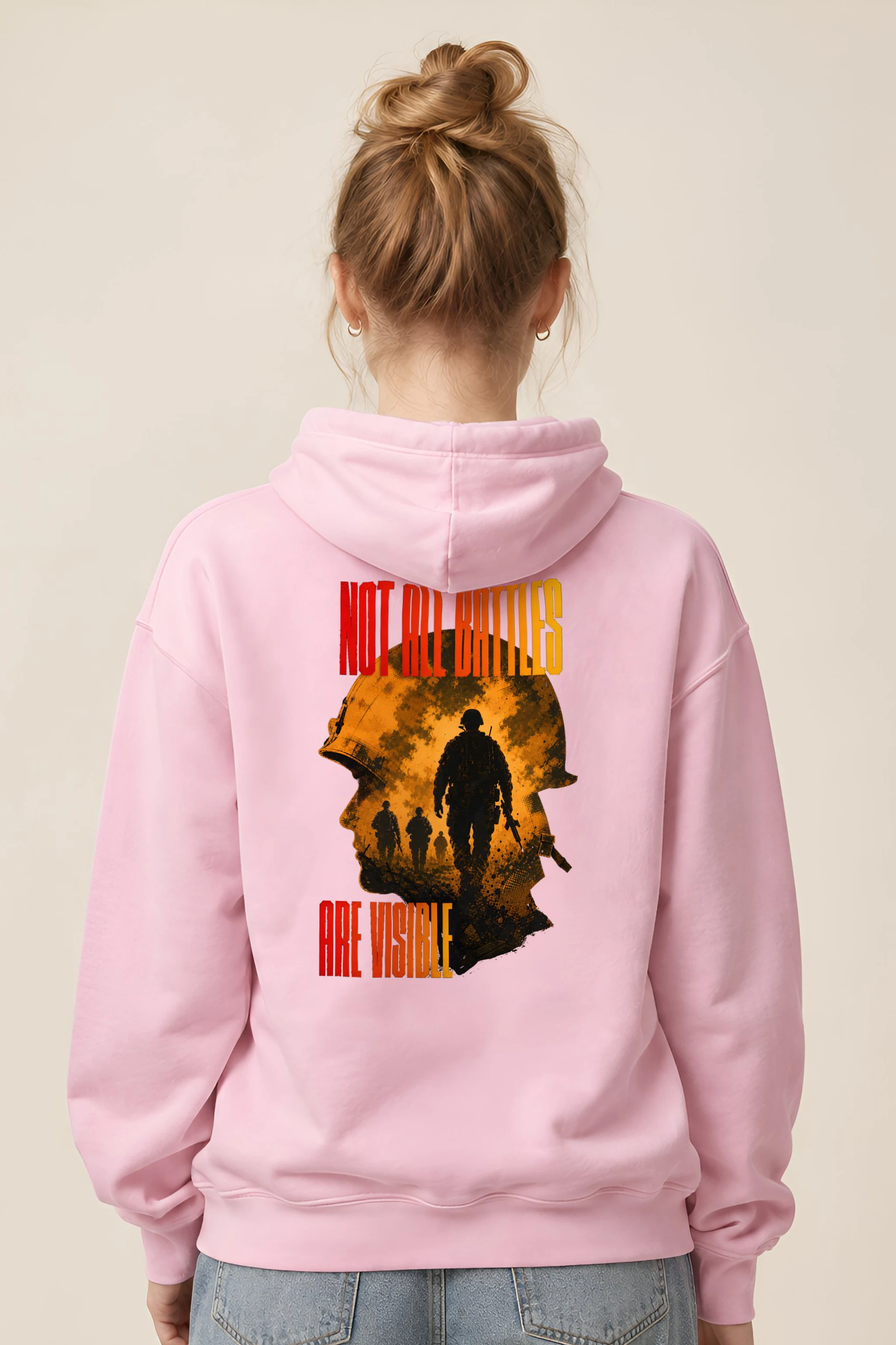 "Not All Battles Visible" 1 Pullover Hoodie
