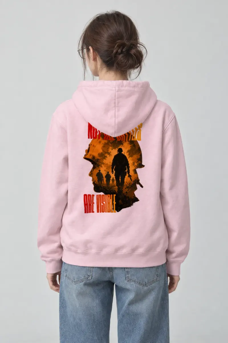 "Not All Battles Visible" Heavy Blend Unisex Pullover Hoodie