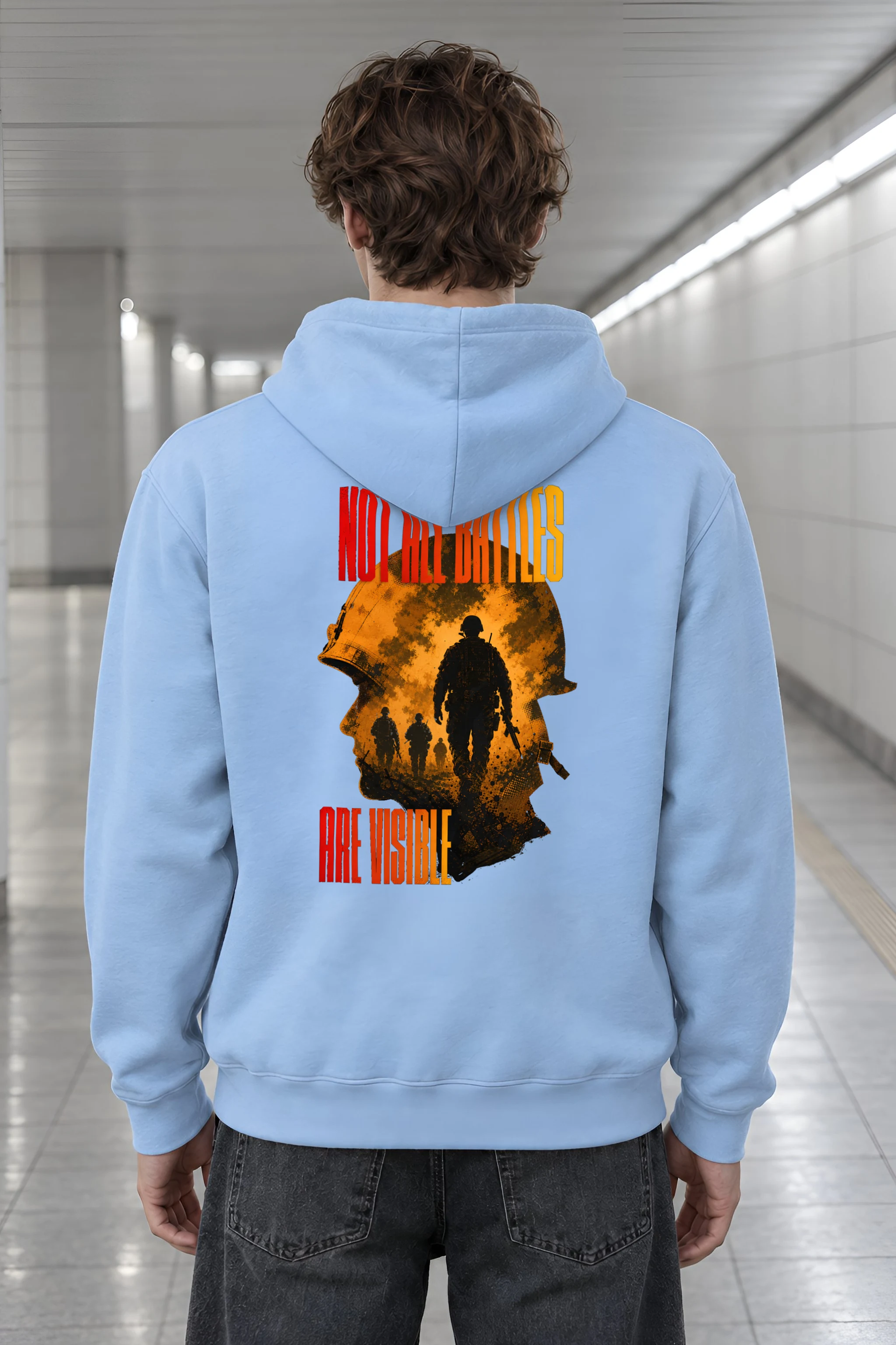 "Not All Battles Visible" 1 Pullover Hoodie