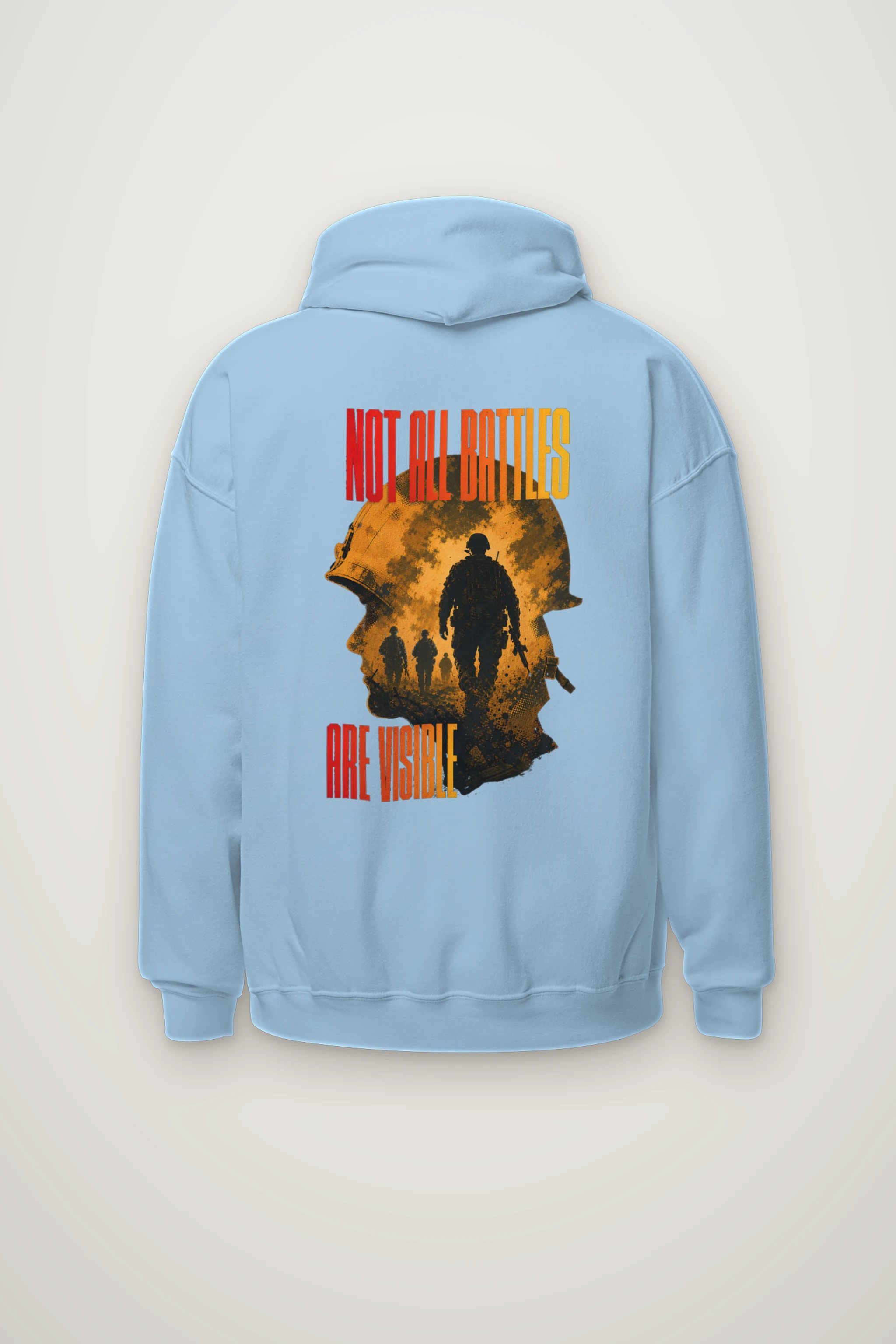 "Not All Battles Visible" Heavy Blend Unisex Pullover Hoodie