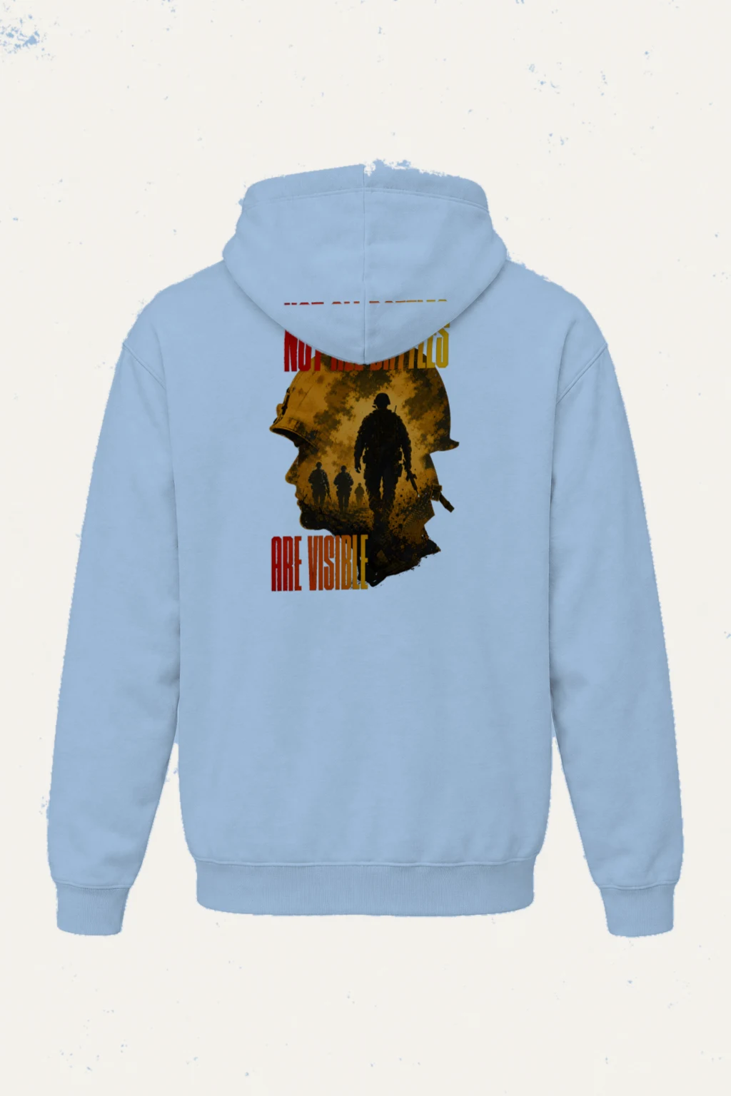 "Not All Battles Visible" Heavy Blend Unisex Pullover Hoodie | Gildan 18500