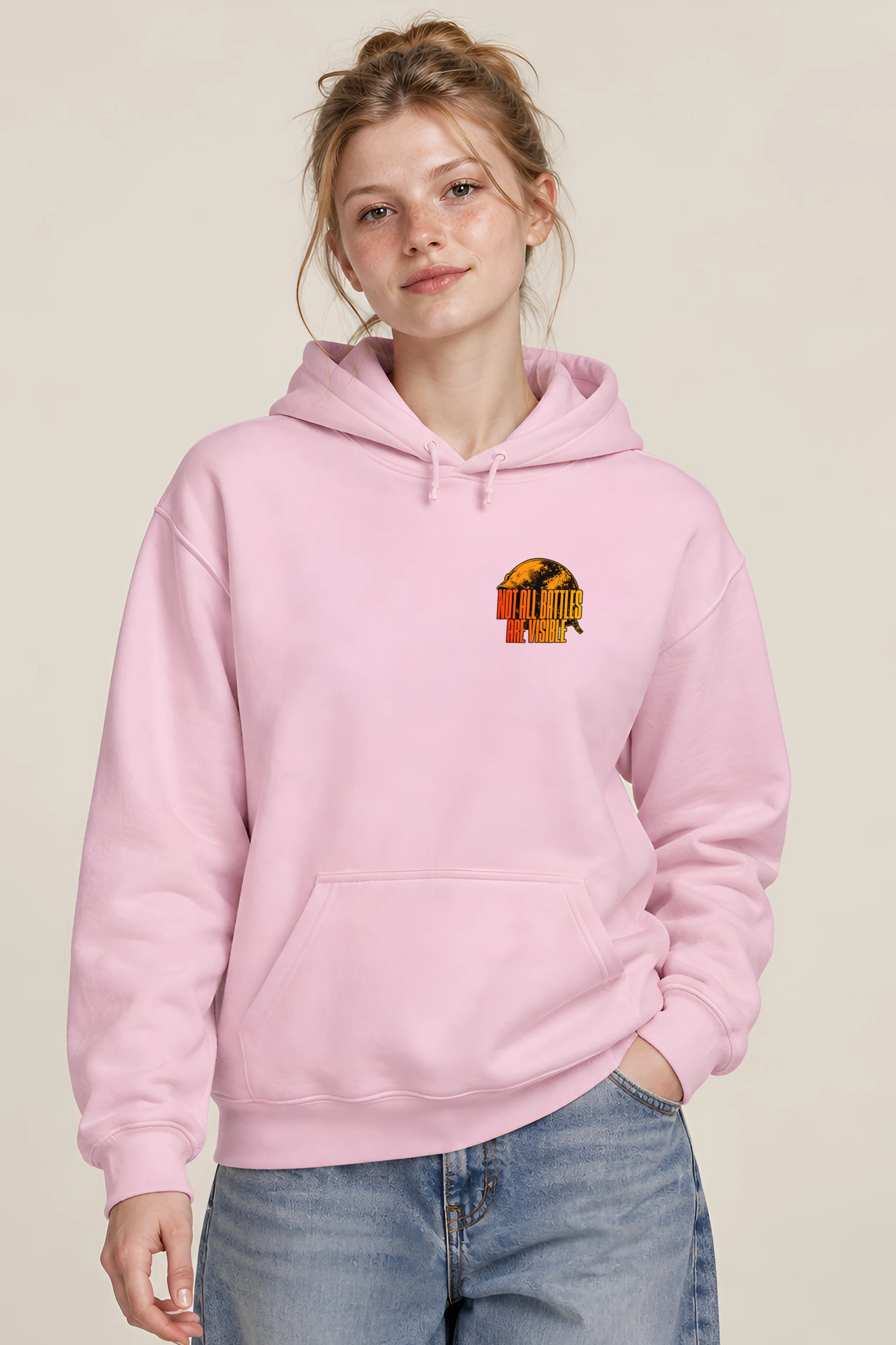 "Not All Battles Visible" 1 Pullover Hoodie