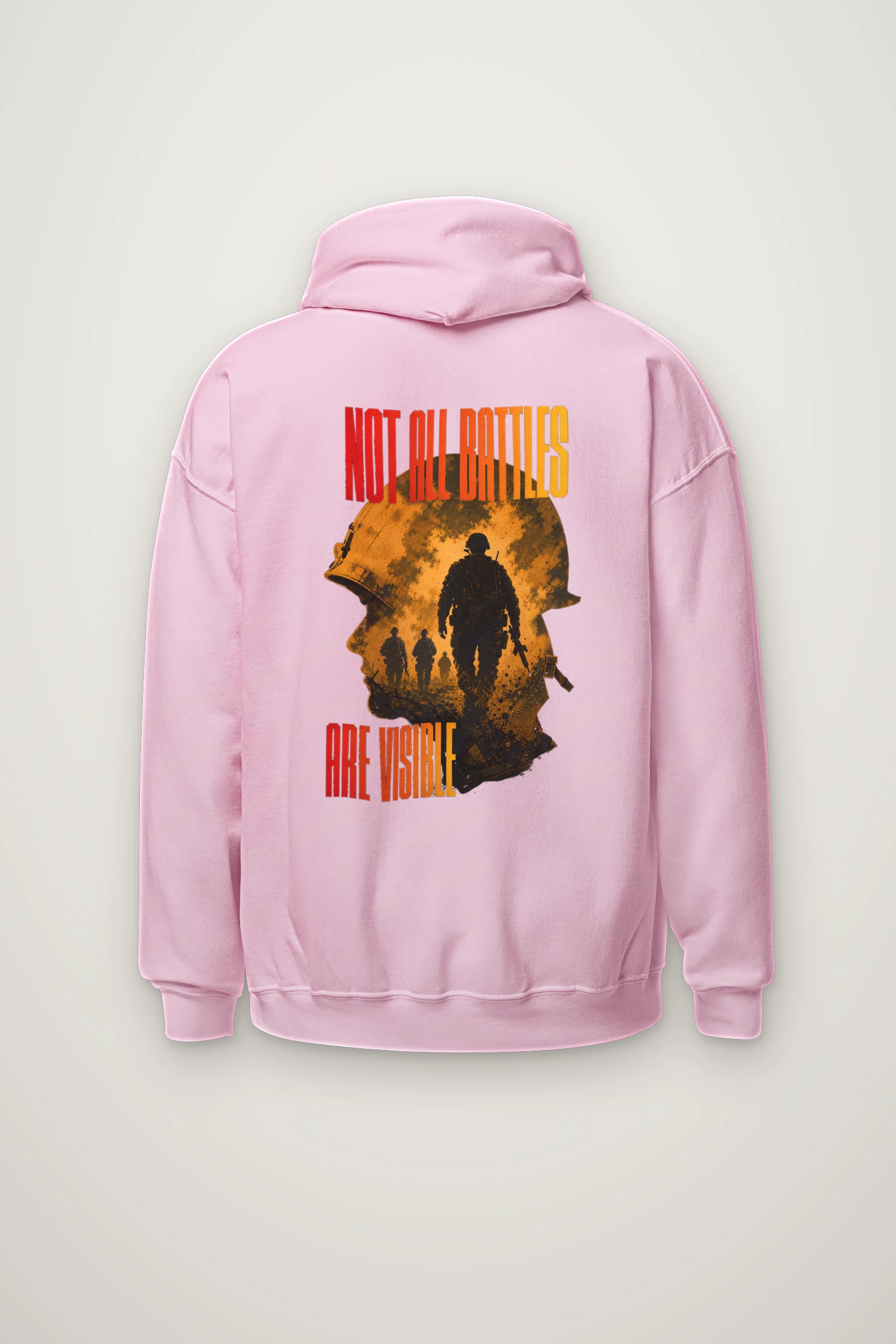 "Not All Battles Visible" Heavy Blend Unisex Pullover Hoodie