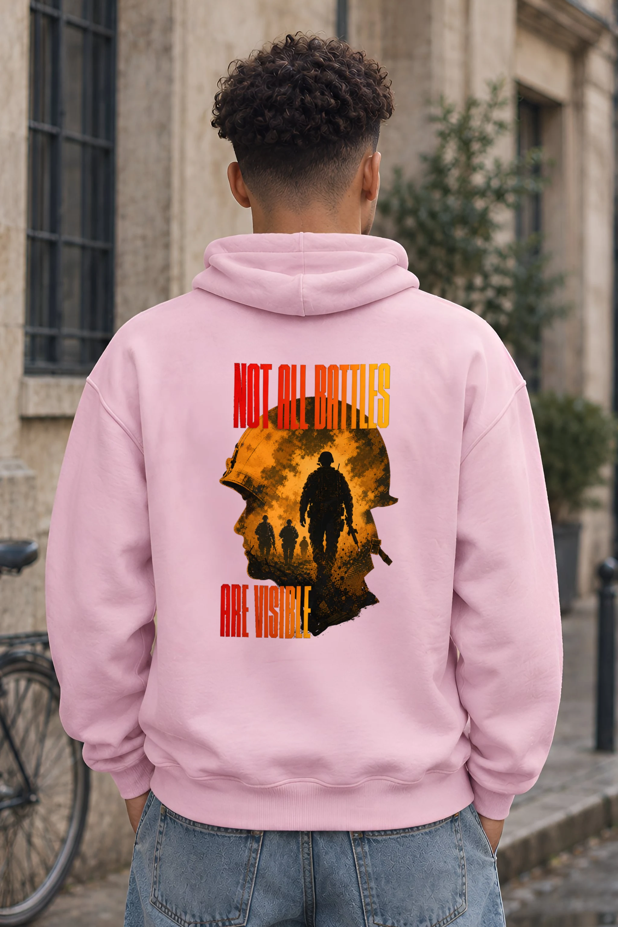 "Not All Battles Visible" Heavy Blend Unisex Pullover Hoodie