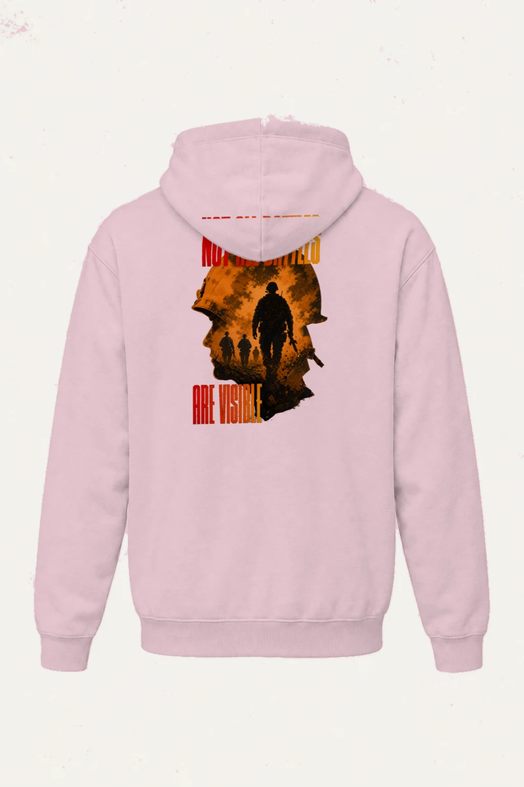 "Not All Battles Visible" Heavy Blend Unisex Pullover Hoodie | Gildan 18500