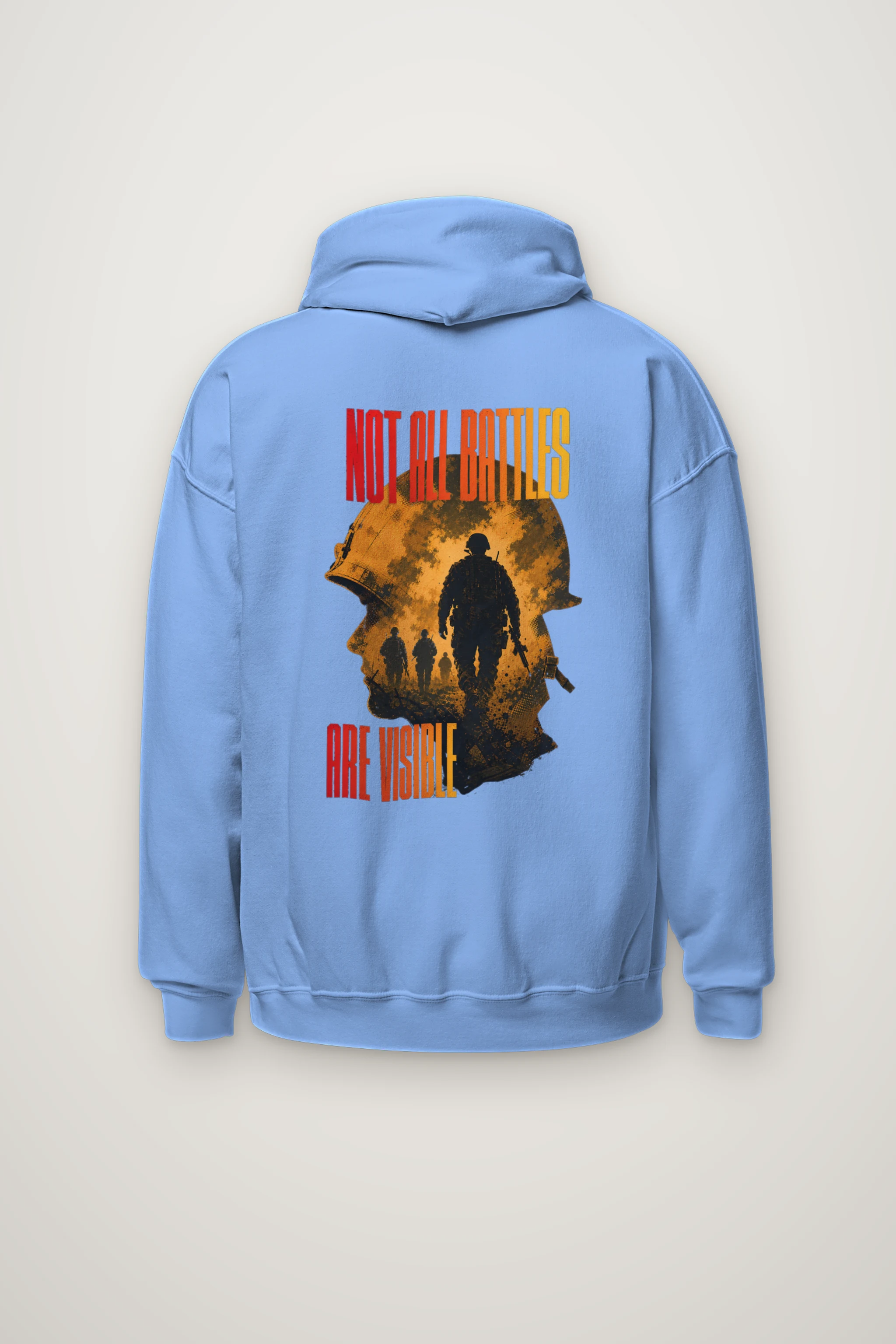 "Not All Battles Visible" Heavy Blend Unisex Pullover Hoodie