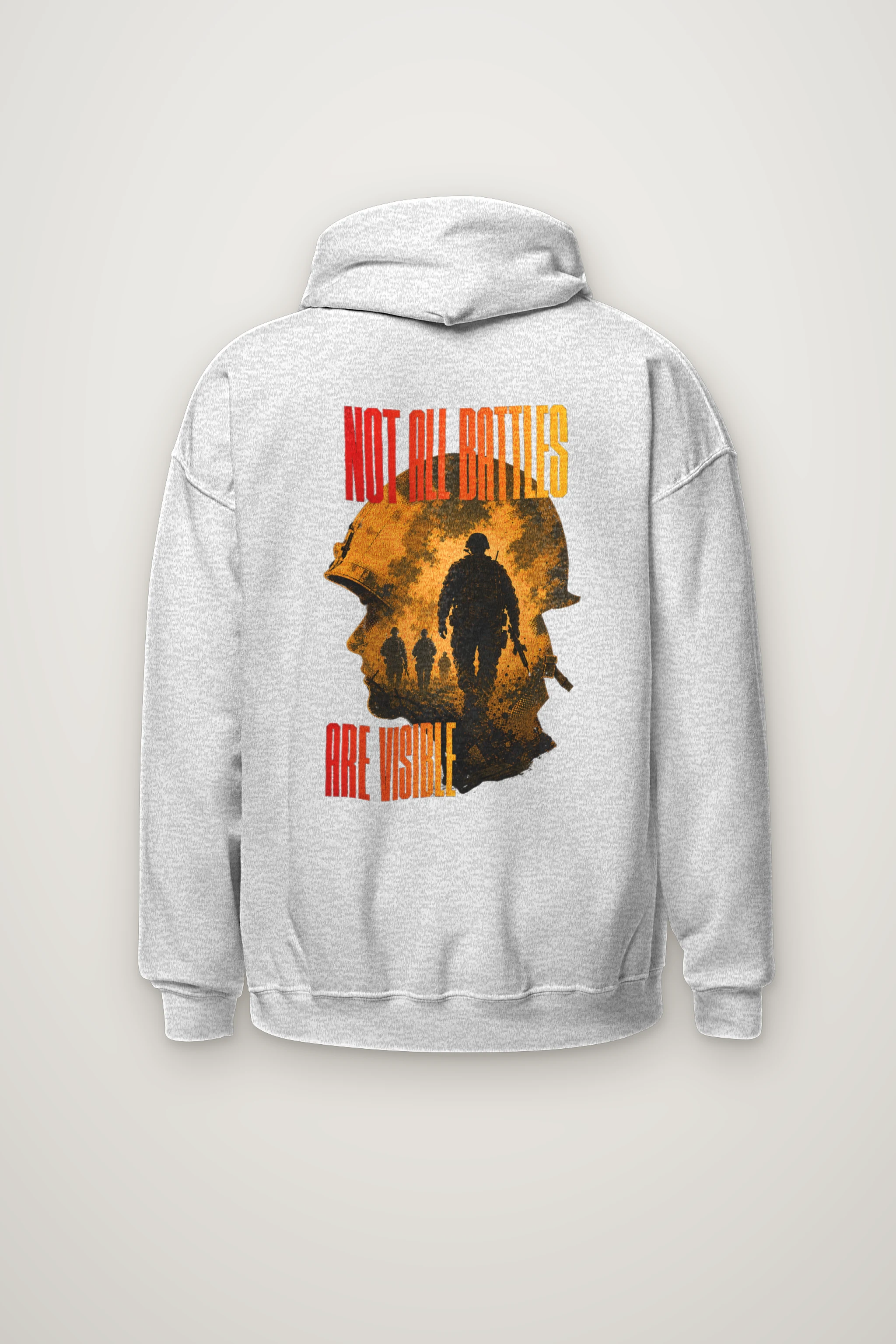 "Not All Battles Visible" Heavy Blend Unisex Pullover Hoodie