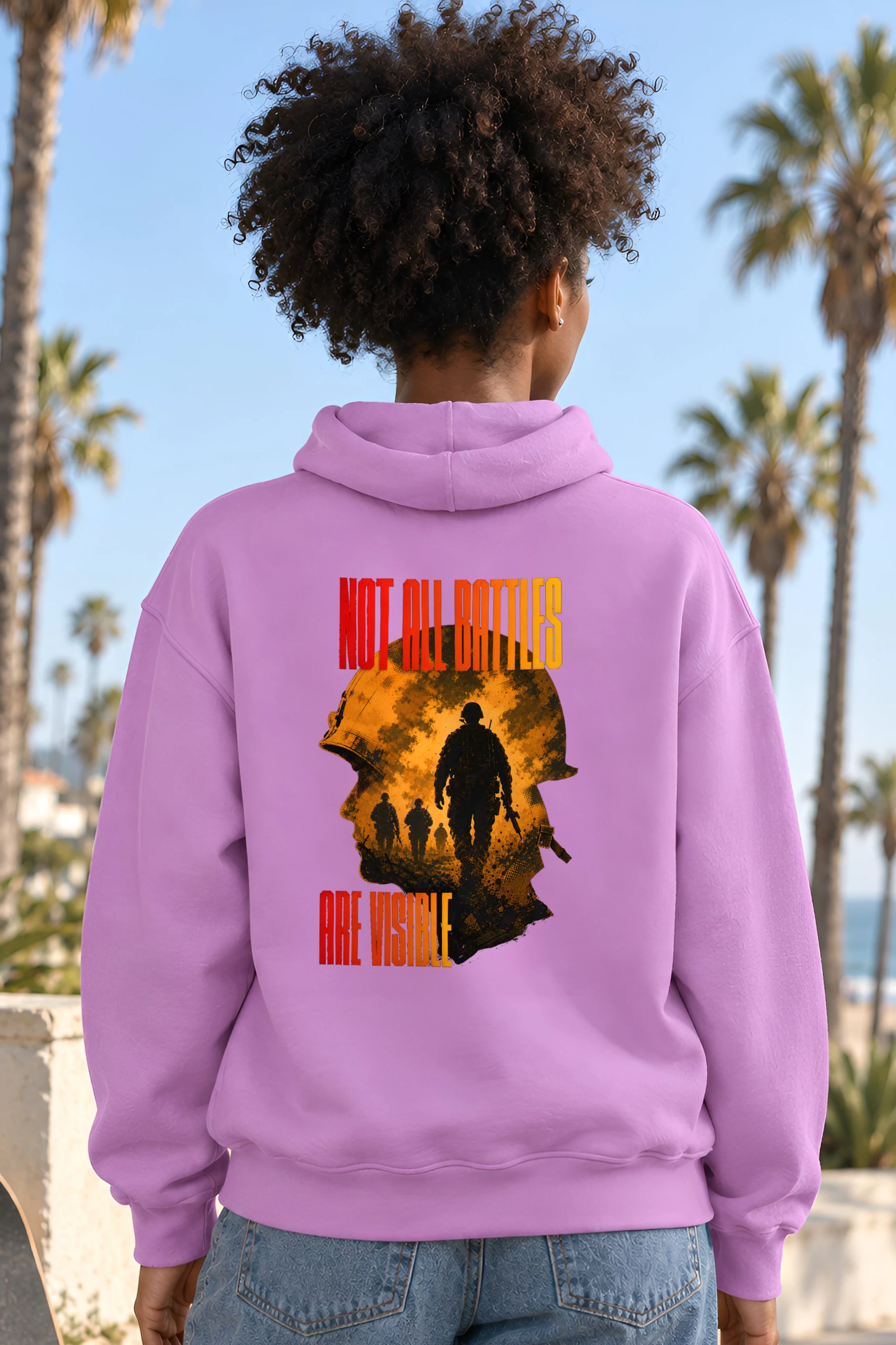 "Not All Battles Visible" Heavy Blend Unisex Pullover Hoodie