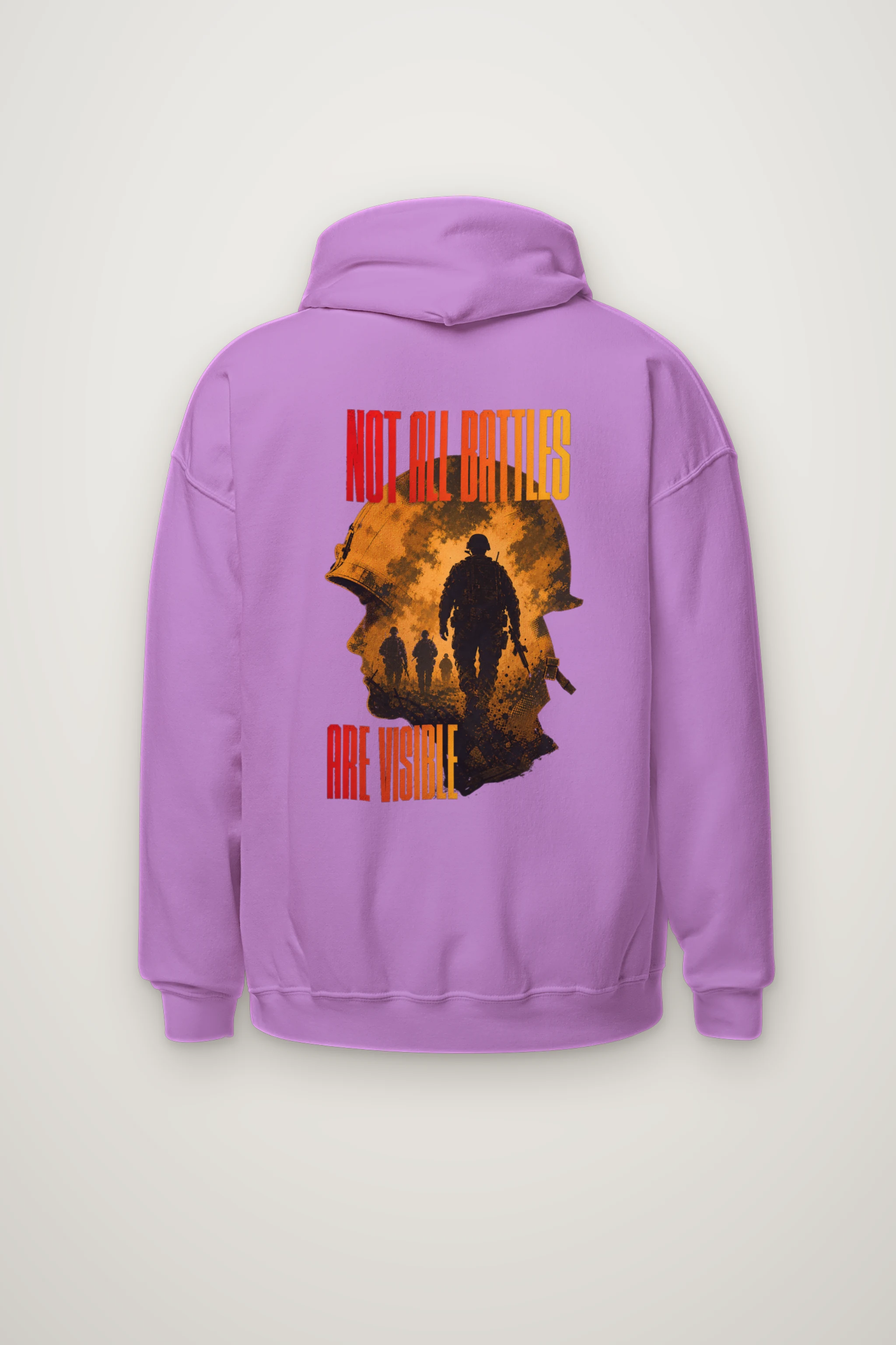"Not All Battles Visible" Heavy Blend Unisex Pullover Hoodie