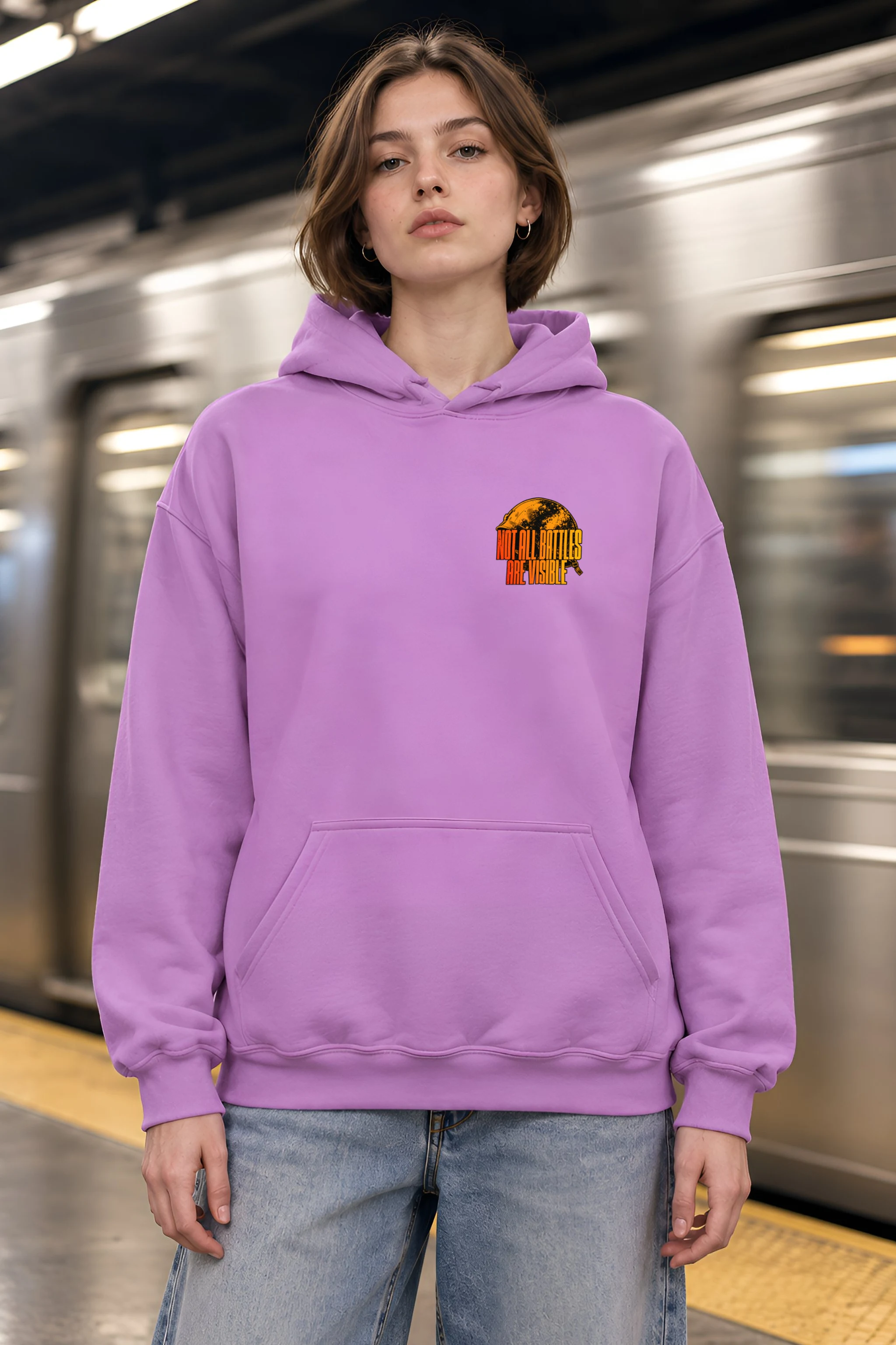 "Not All Battles Visible" 1 Pullover Hoodie