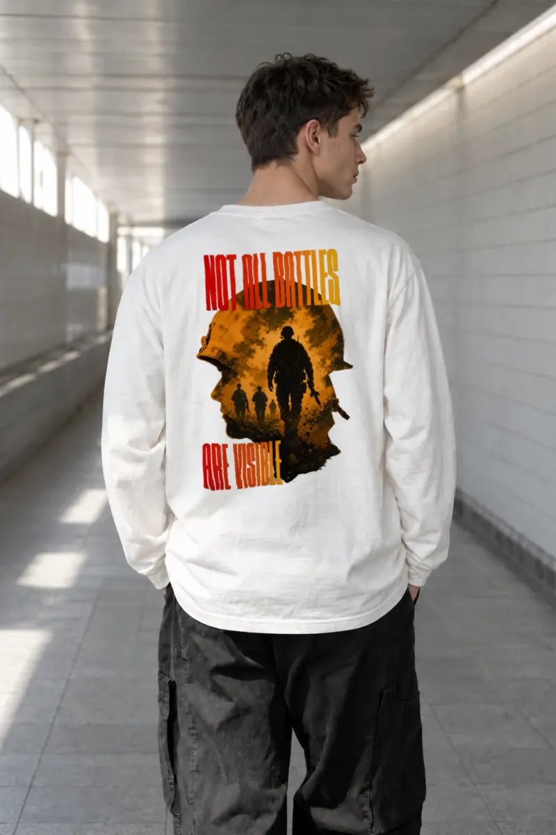"Not All Battles Visible" Unisex Longsleeve T-shirt | Gildan 2400
