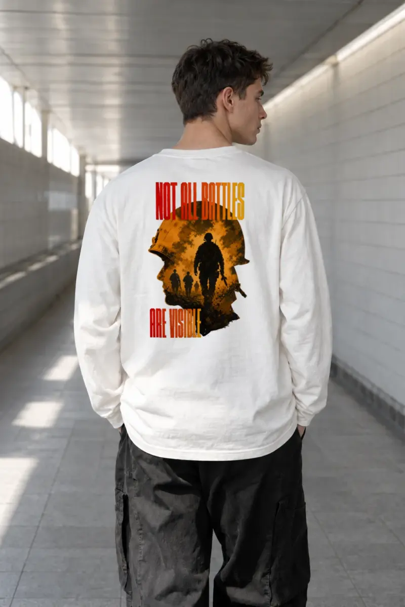 “Not All Battles Visible” Unisex Longsleeve T-shirt | Gildan 2400